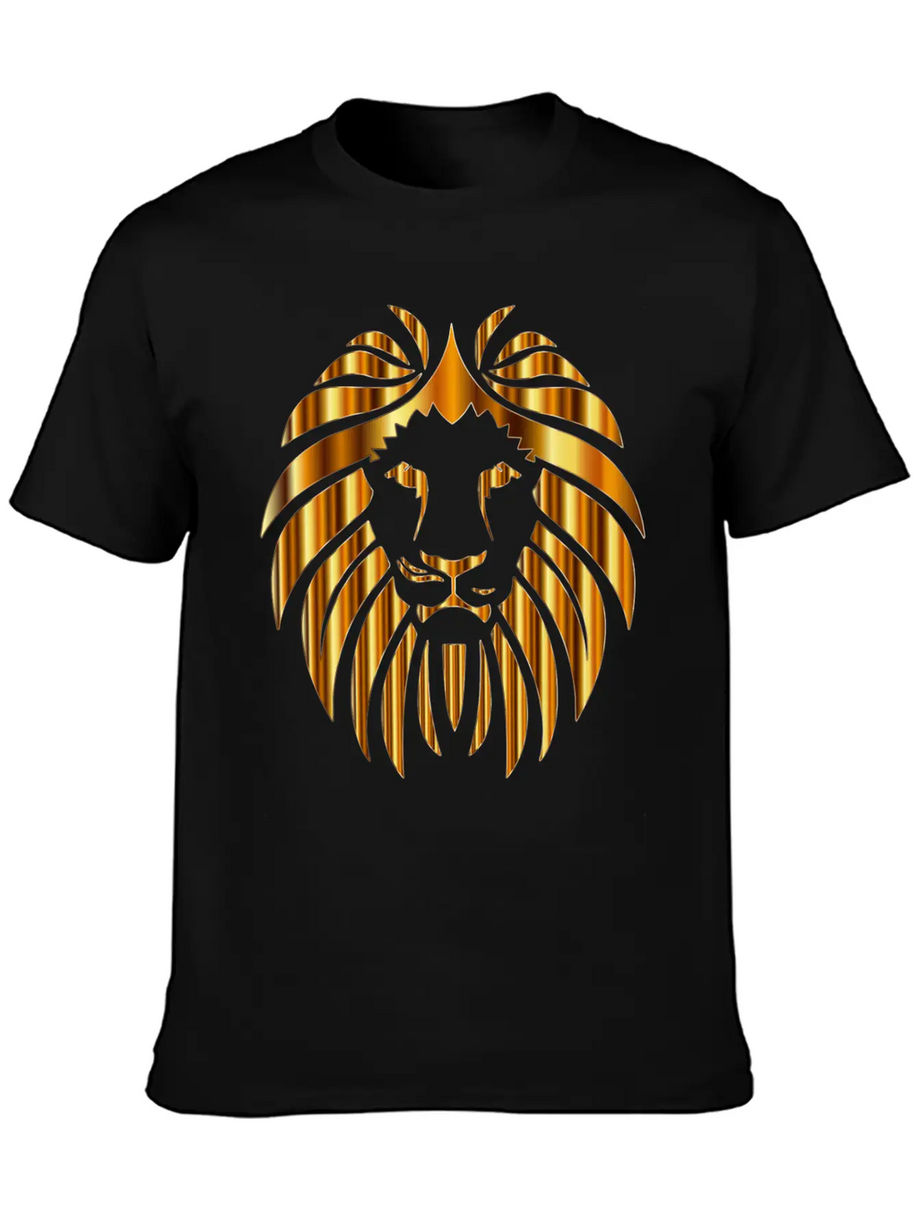 GOLD METALLIC LION HEAD Unisex Casual T-Shirt – Clean Design For Daily Comfort