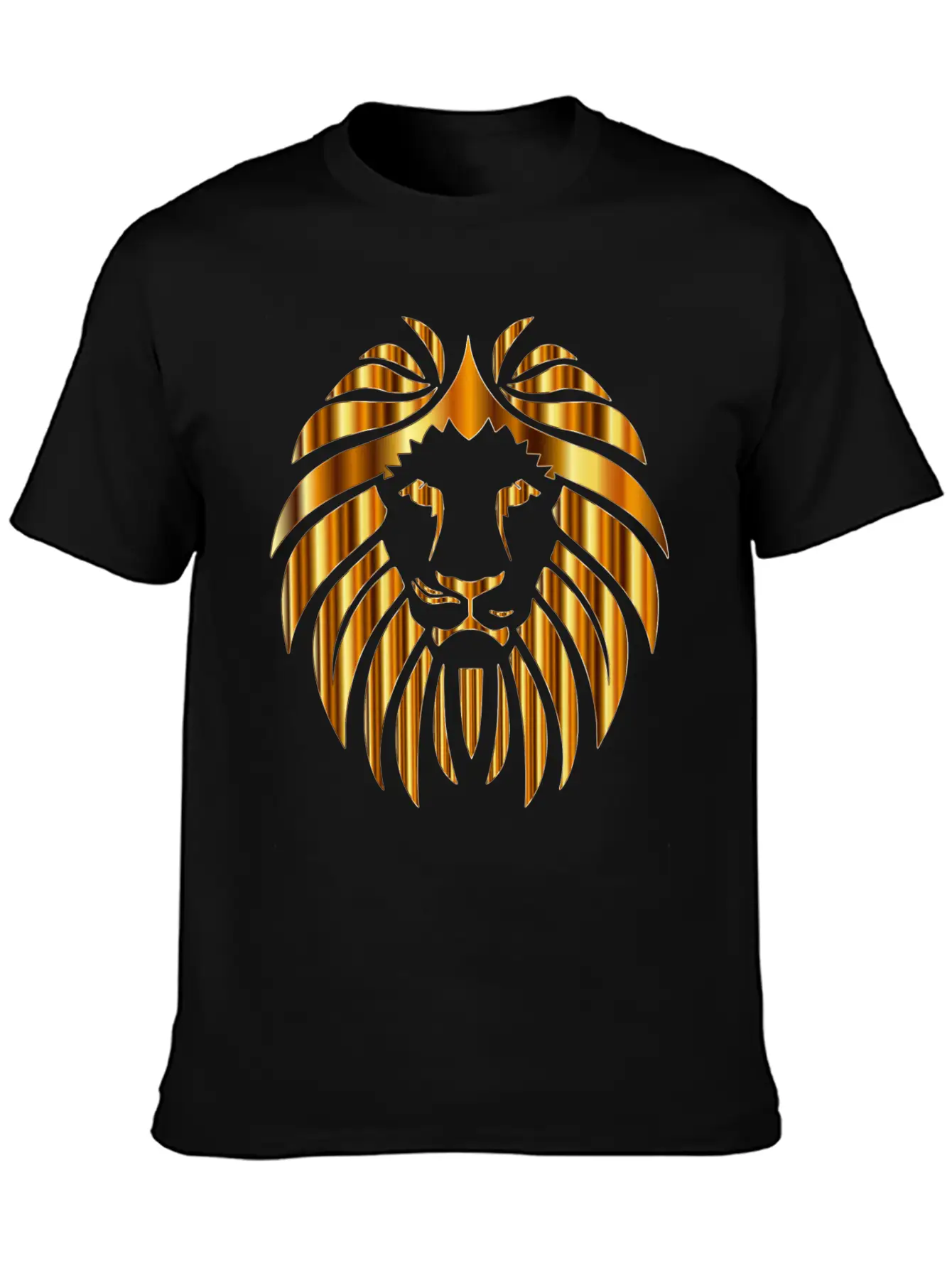 GOLD METALLIC LION HEAD Unisex Casual T-Shirt – Clean Design For Daily Comfort
