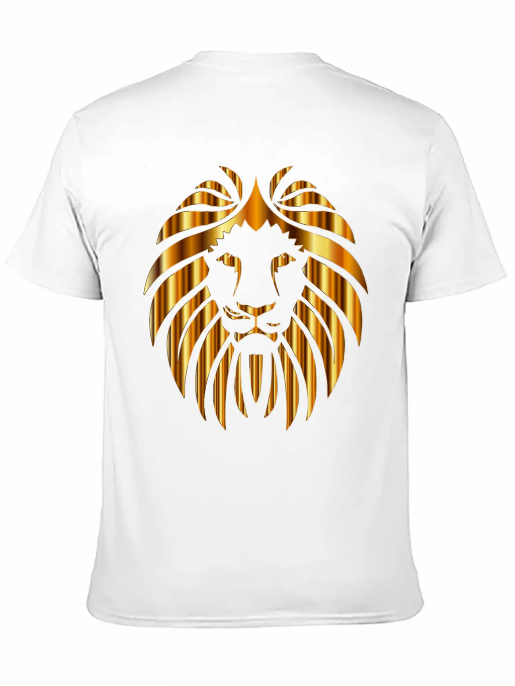 GOLD METALLIC LION HEAD Unisex Casual T-Shirt – Clean Design For Daily Comfort