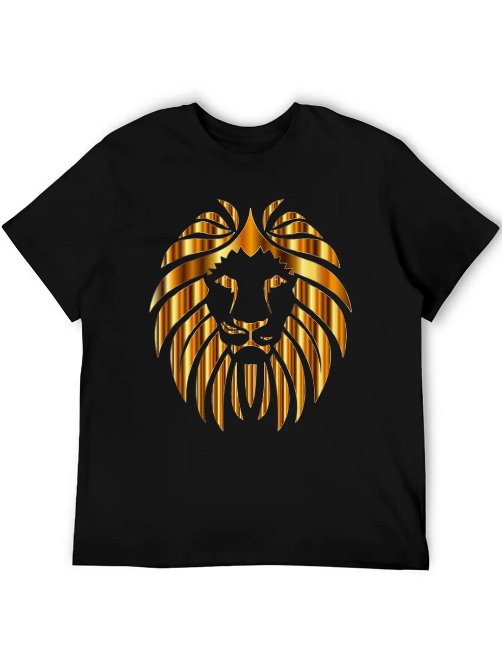 GOLD METALLIC LION HEAD Unisex Casual T-Shirt – Clean Design For Daily Comfort
