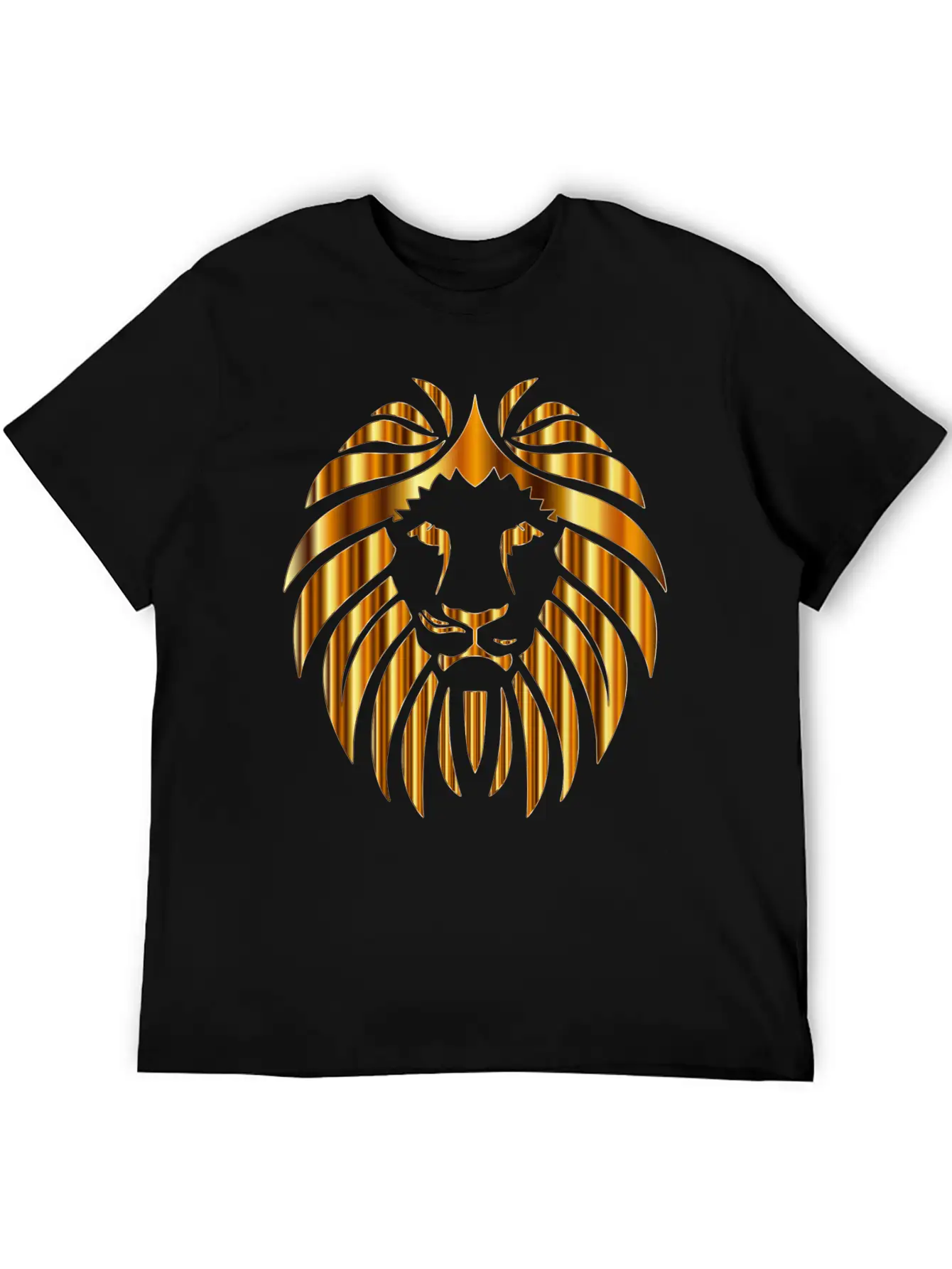 GOLD METALLIC LION HEAD Unisex Casual T-Shirt – Clean Design For Daily Comfort