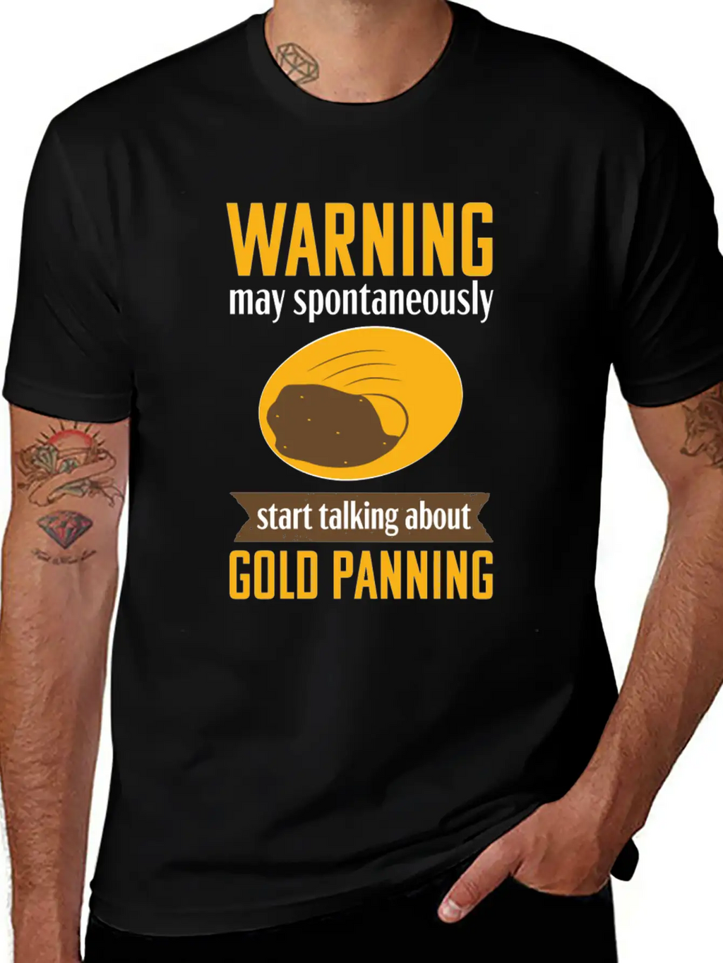 Gold Panning Funny Warning Mining Prospecting Timeless Short Sleeve Tee – Comfy And Minimalist Design