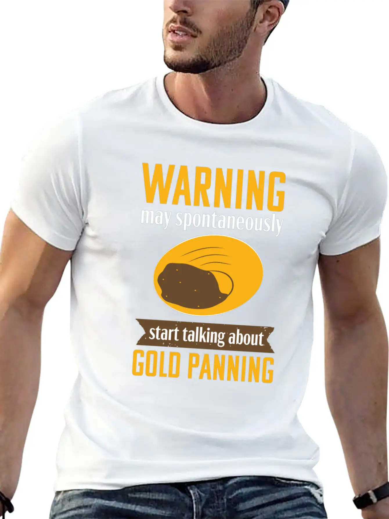 Gold Panning Funny Warning Mining Prospecting Timeless Short Sleeve Tee – Comfy And Minimalist Design