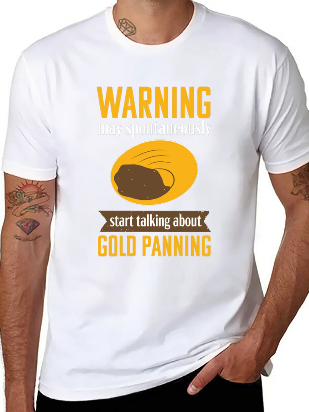 Gold Panning Funny Warning Mining Prospecting Timeless Short Sleeve Tee – Comfy And Minimalist Design