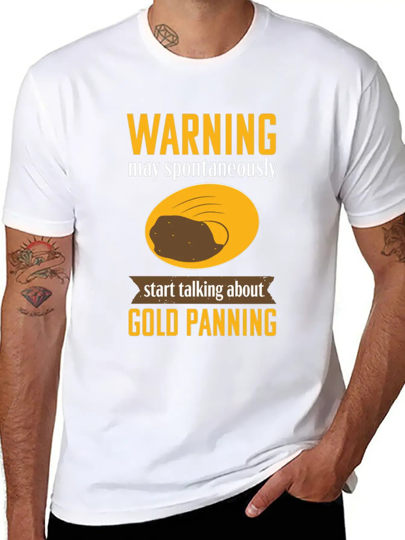 Gold Panning Funny Warning Mining Prospecting Timeless Short Sleeve Tee – Comfy And Minimalist Design