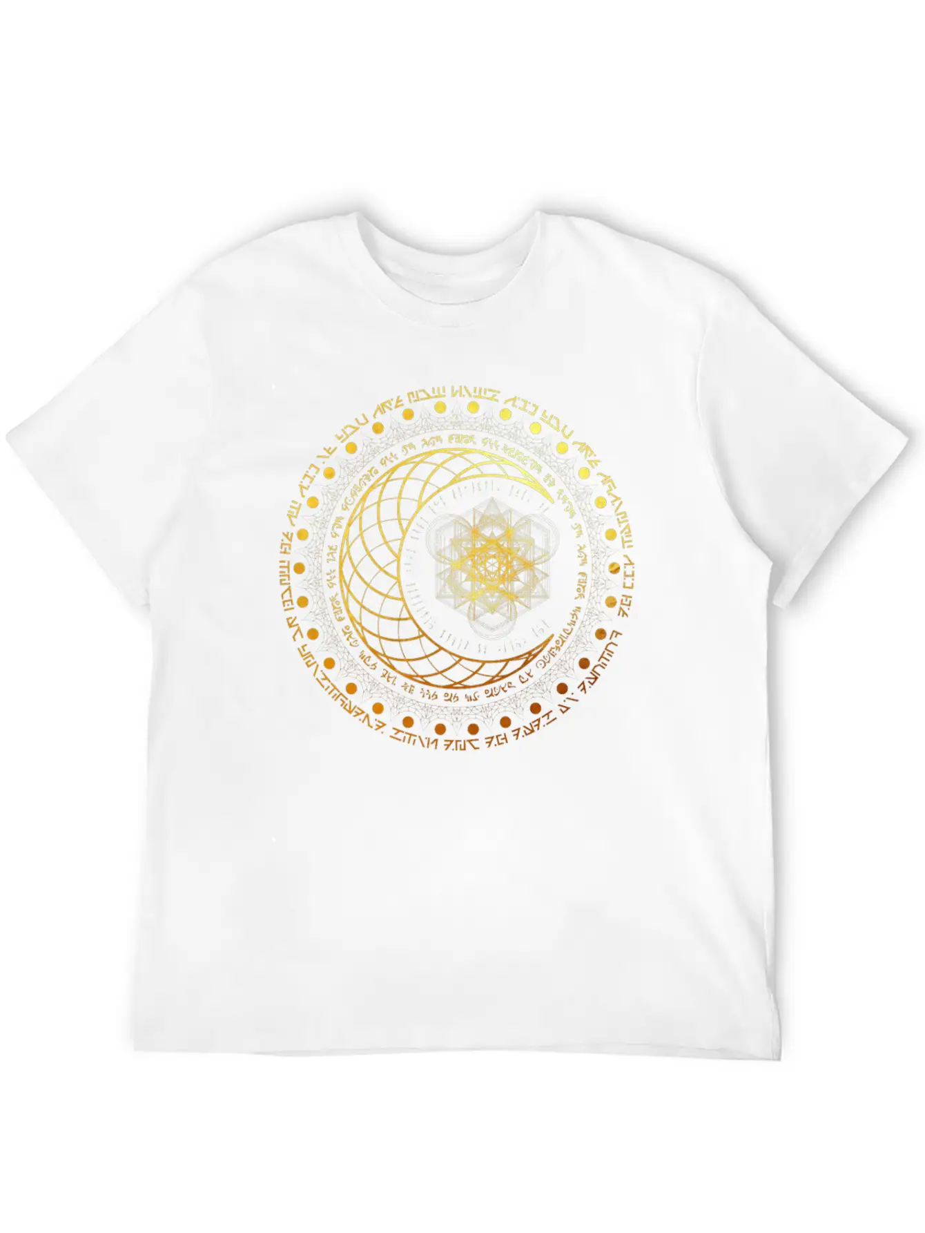 Gold Sacred Geometry Intricate Geometric Sun And M Classic Cotton Tee – Unisex Comfort For Any Season