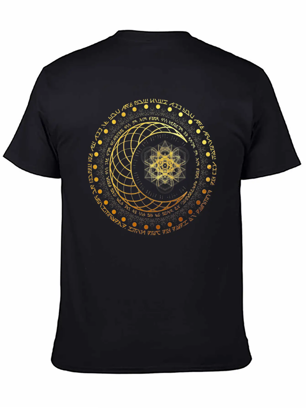 Gold Sacred Geometry Intricate Geometric Sun And M Classic Cotton Tee – Unisex Comfort For Any Season