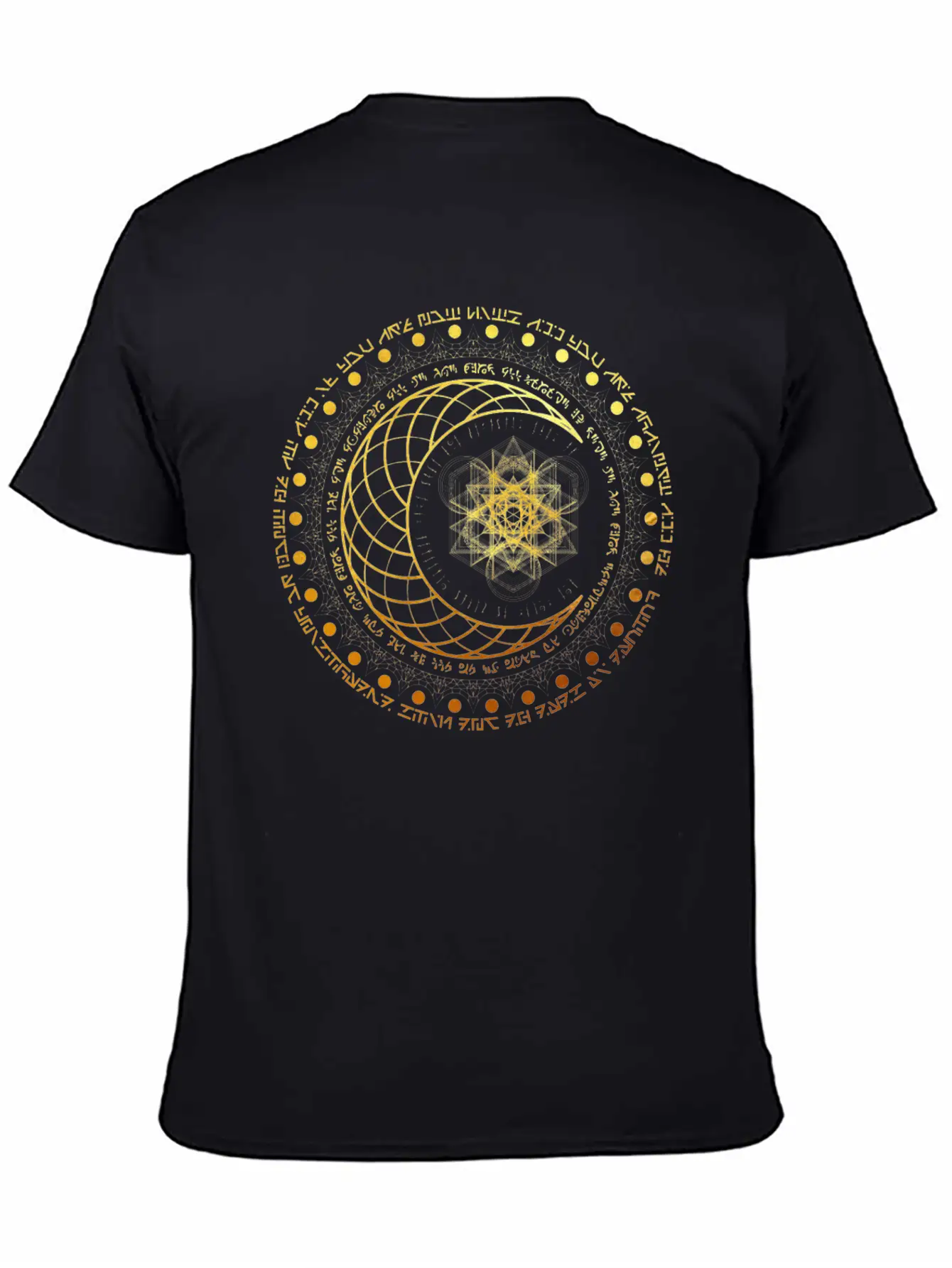 Gold Sacred Geometry Intricate Geometric Sun And M Classic Cotton Tee – Unisex Comfort For Any Season