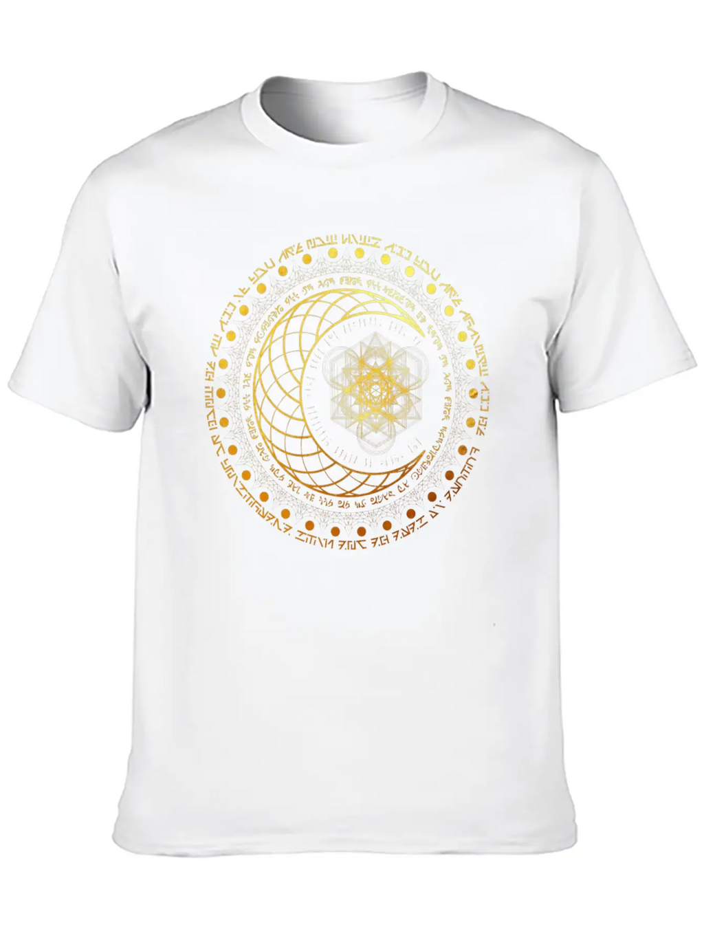 Gold Sacred Geometry Intricate Geometric Sun And M Classic Cotton Tee – Unisex Comfort For Any Season