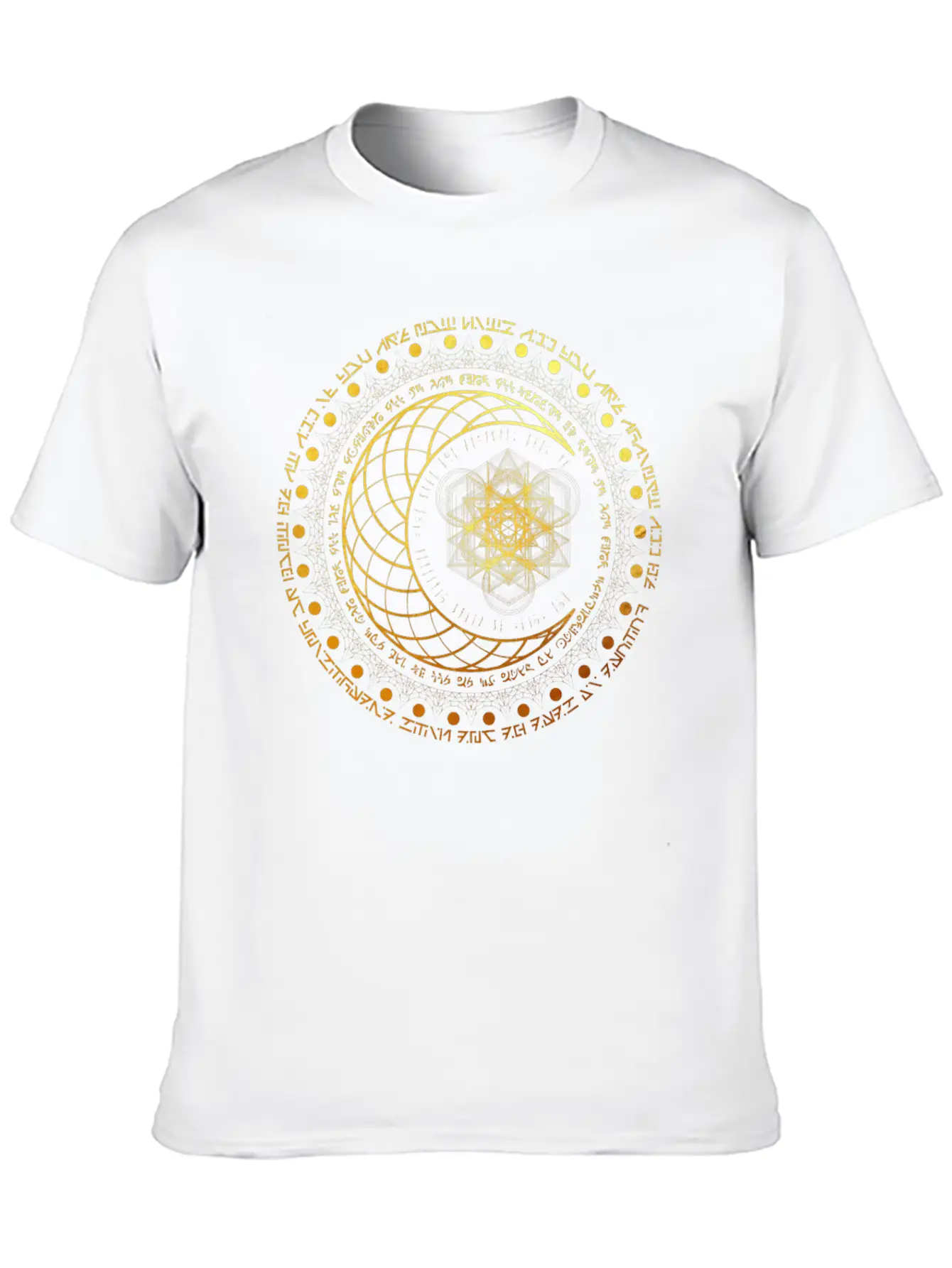 Gold Sacred Geometry Intricate Geometric Sun And M Classic Cotton Tee – Unisex Comfort For Any Season