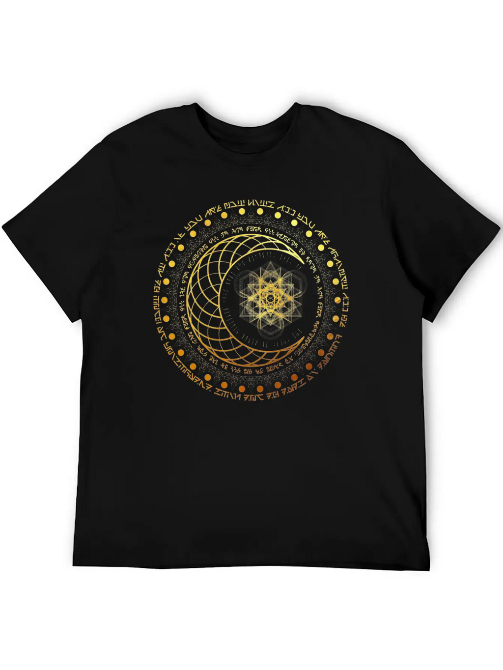 Gold Sacred Geometry Intricate Geometric Sun And M Classic Cotton Tee – Unisex Comfort For Any Season