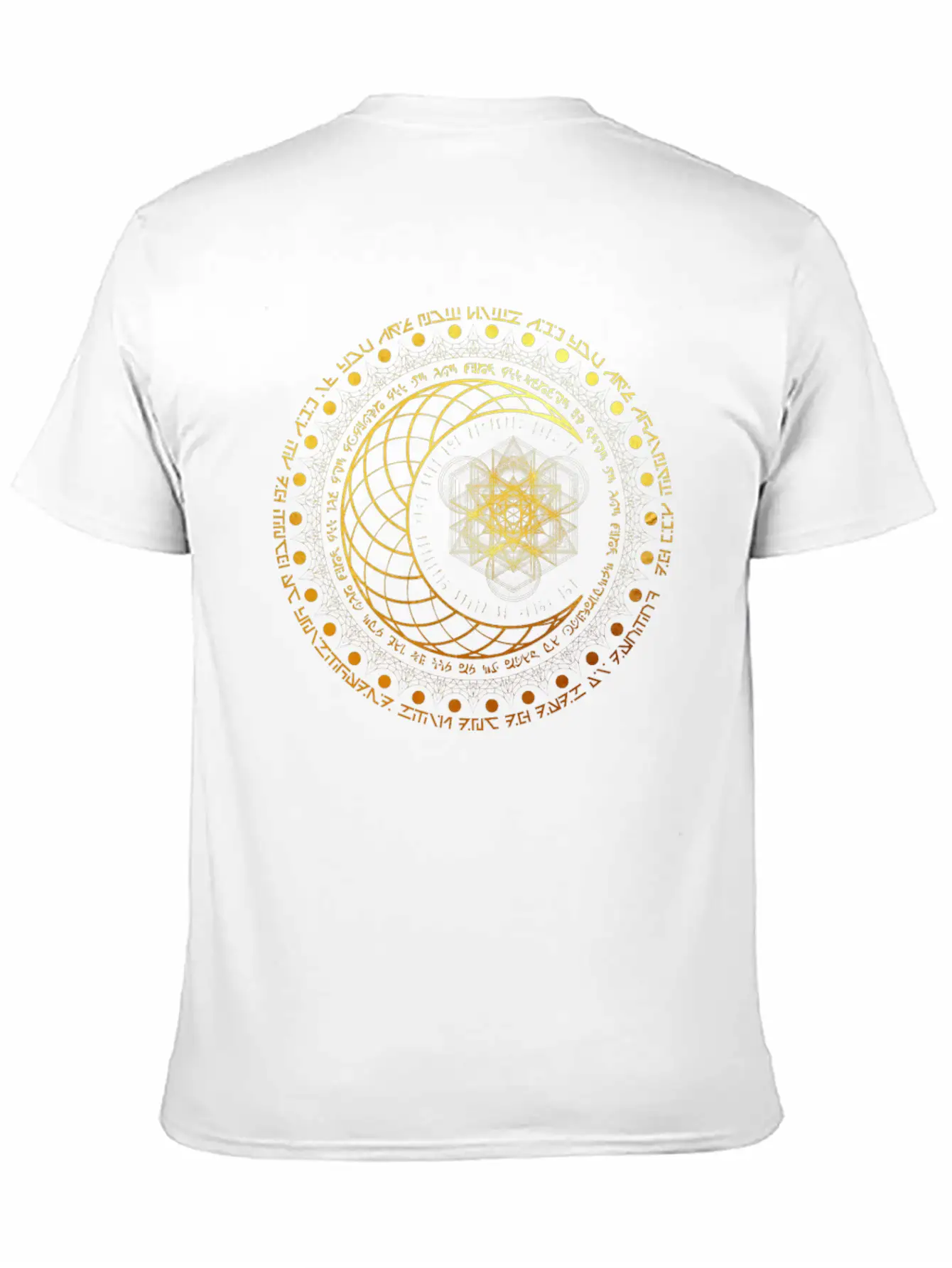 Gold Sacred Geometry Intricate Geometric Sun And M Classic Cotton Tee – Unisex Comfort For Any Season
