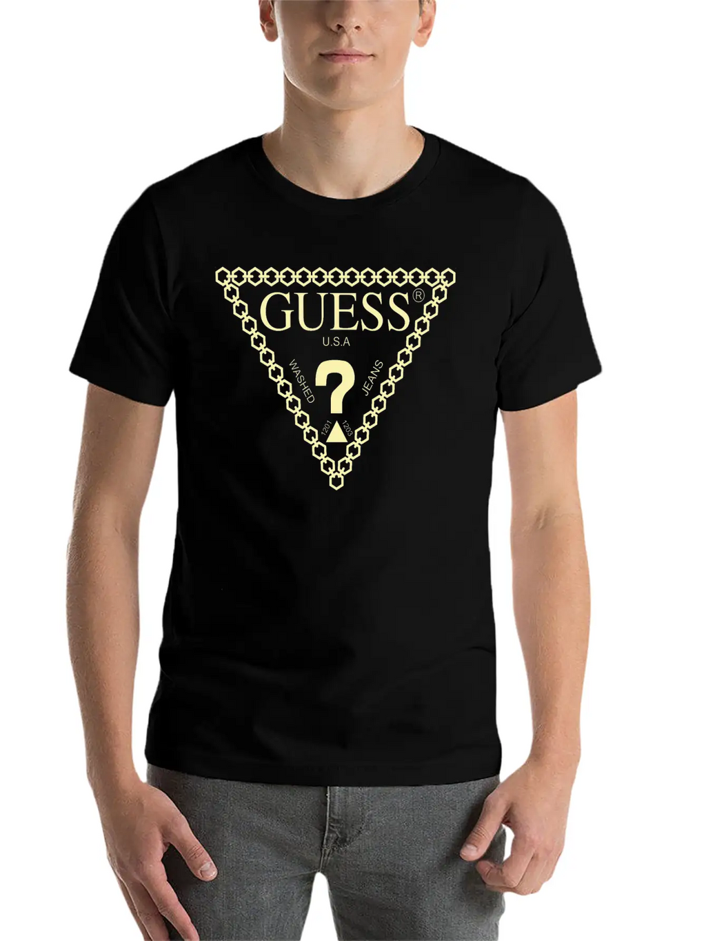 Gold-tone Hooded Sweatshirt With GUESS Logo Timeless Short Sleeve Tee – Comfy And Minimalist Design