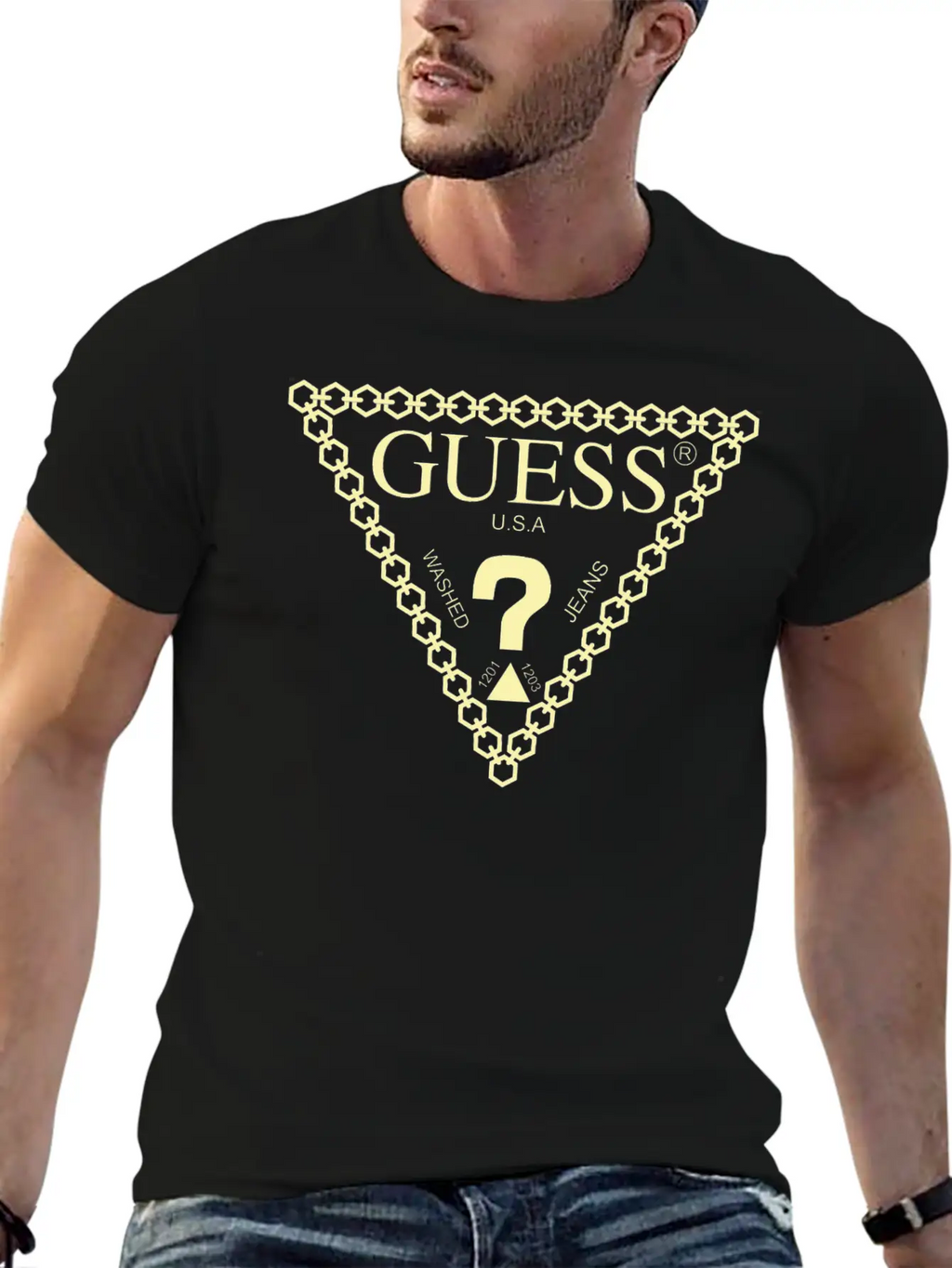 Gold-tone Hooded Sweatshirt With GUESS Logo Timeless Short Sleeve Tee – Comfy And Minimalist Design