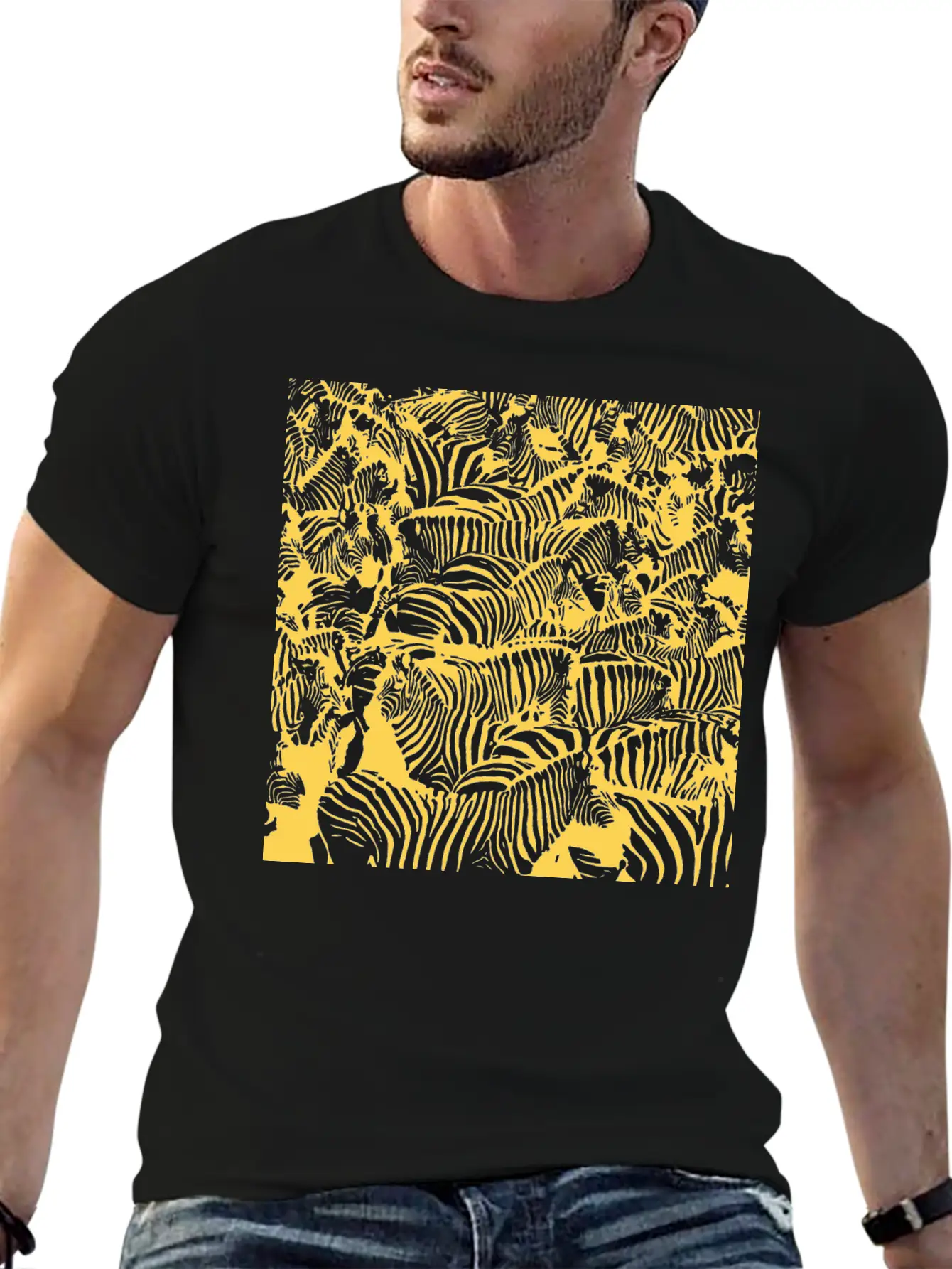 Gold Zebras Breathable Soft Cotton T-Shirt – Timeless Casual Look