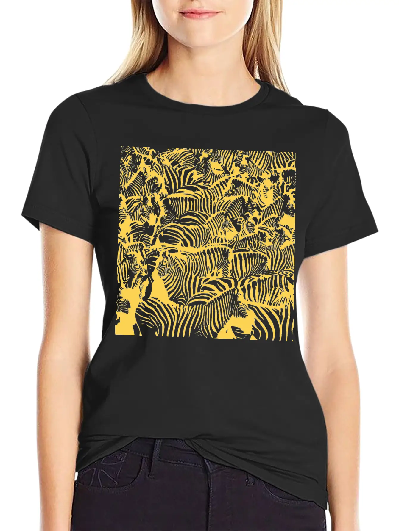 Gold Zebras Breathable Soft Cotton T-Shirt – Timeless Casual Look