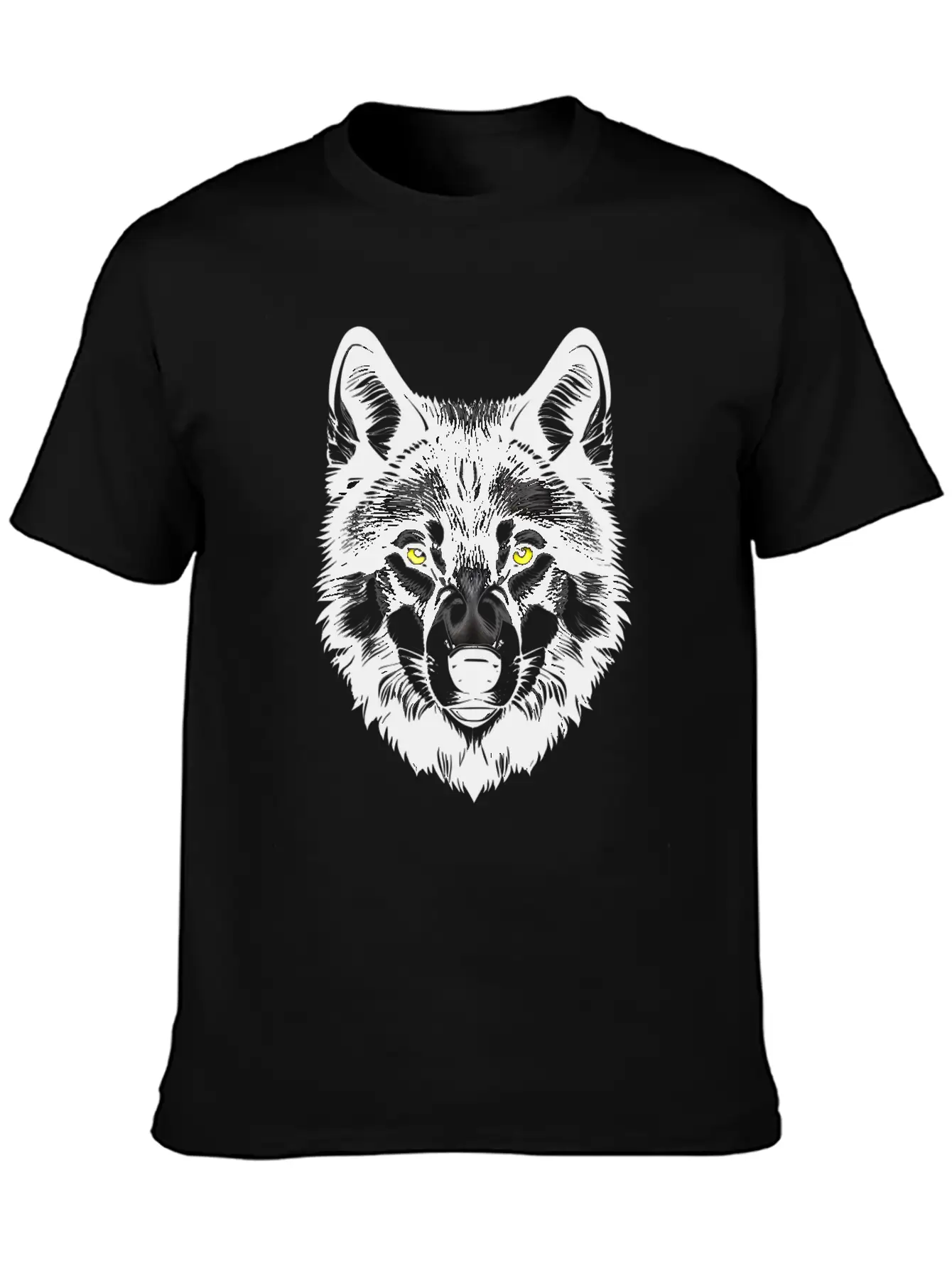 Golden Eyes Wolf Graphic T-Shirt Stylish Everyday T-Shirt – Unisex Basic Cotton Tee