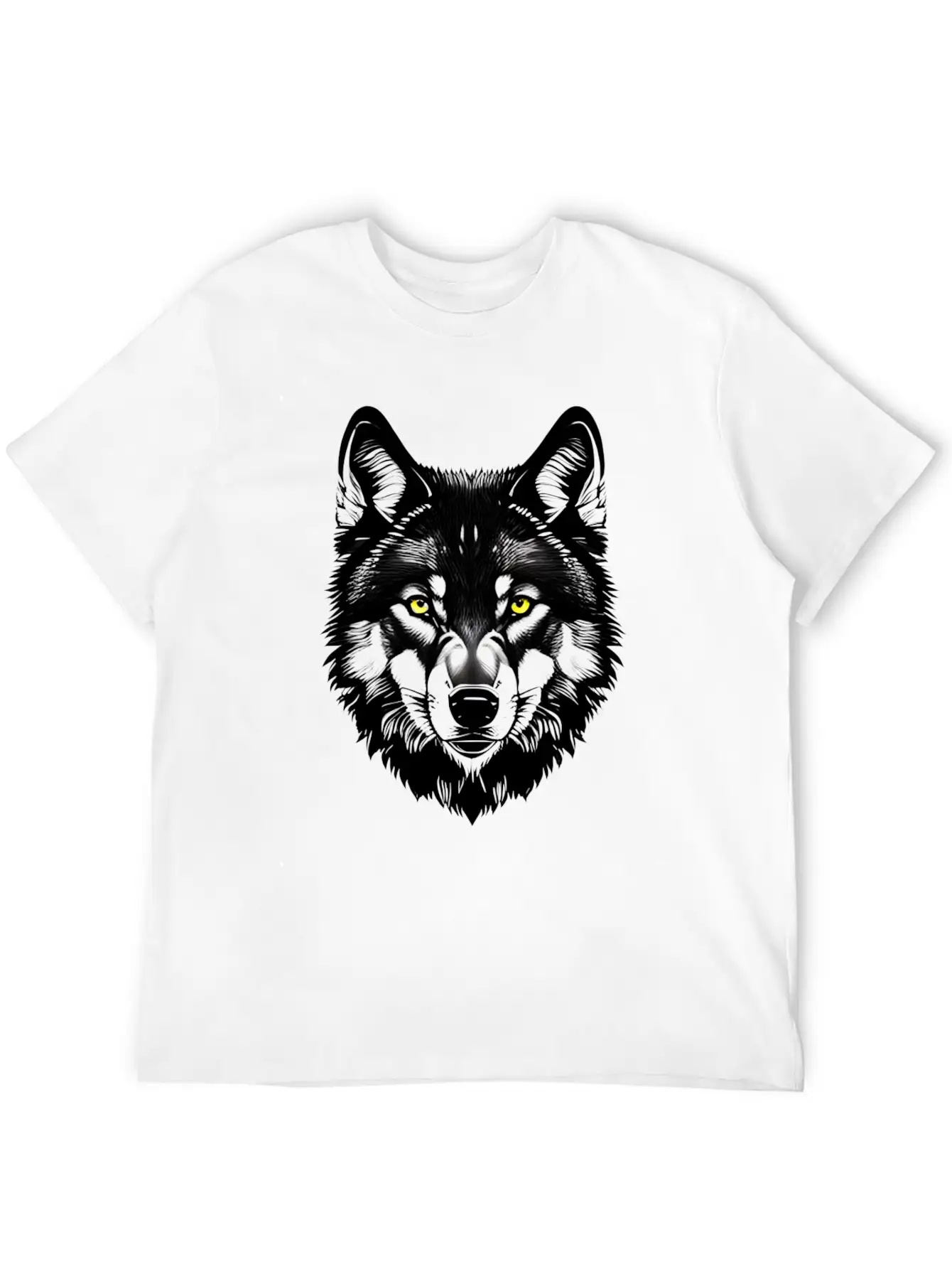 Golden Eyes Wolf Graphic T-Shirt Stylish Everyday T-Shirt – Unisex Basic Cotton Tee