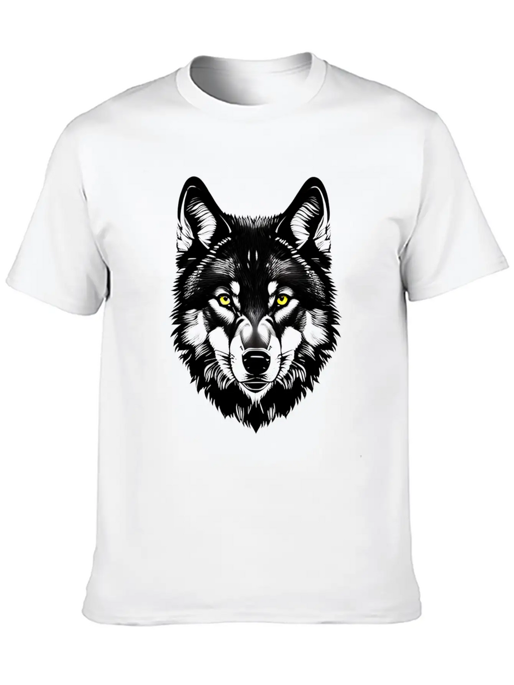 Golden Eyes Wolf Graphic T-Shirt Stylish Everyday T-Shirt – Unisex Basic Cotton Tee