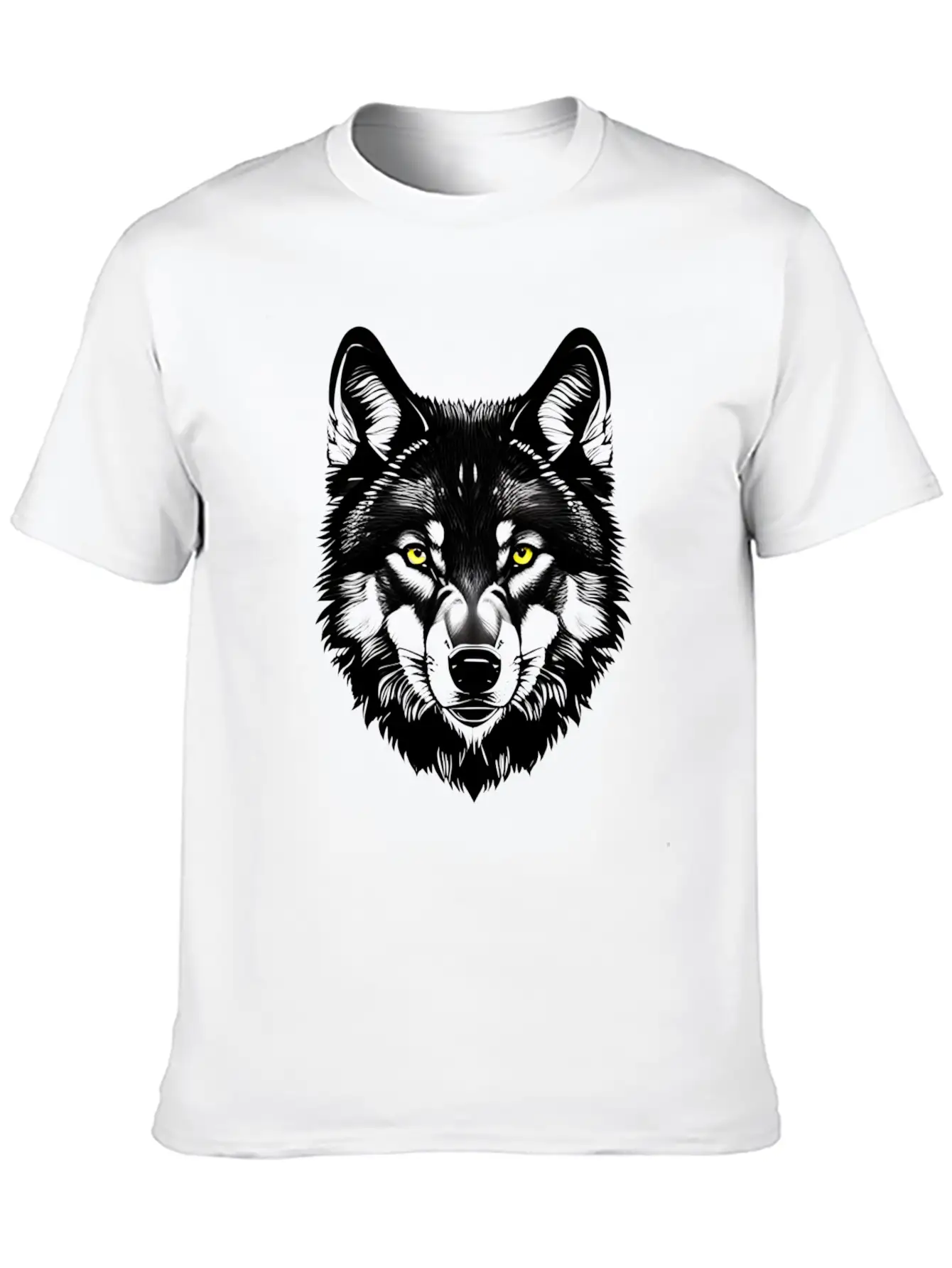 Golden Eyes Wolf Graphic T-Shirt Stylish Everyday T-Shirt – Unisex Basic Cotton Tee