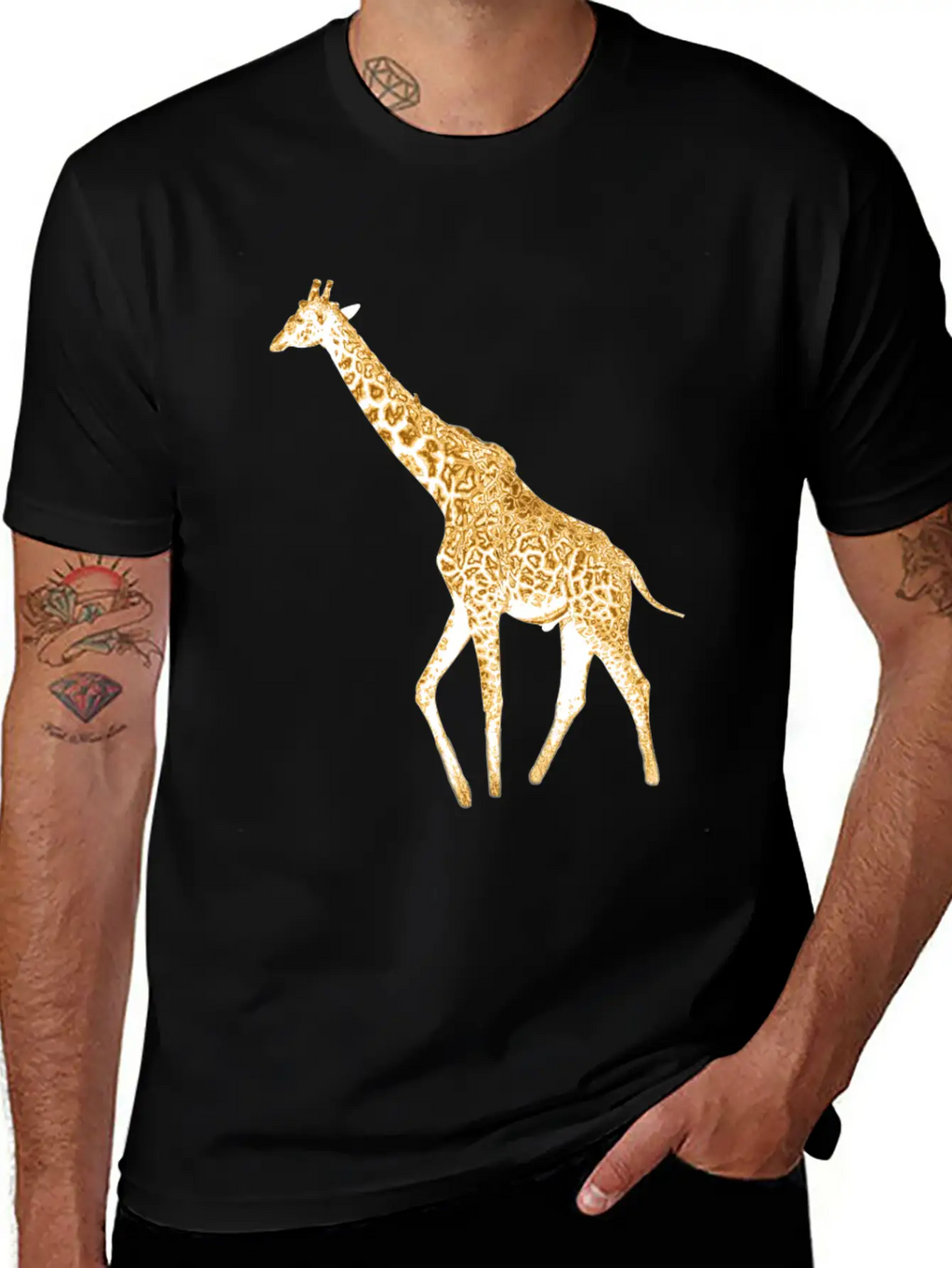 Golden Giraffe Basic Graphic T-Shirt – Daily Comfort In Soft Cotton