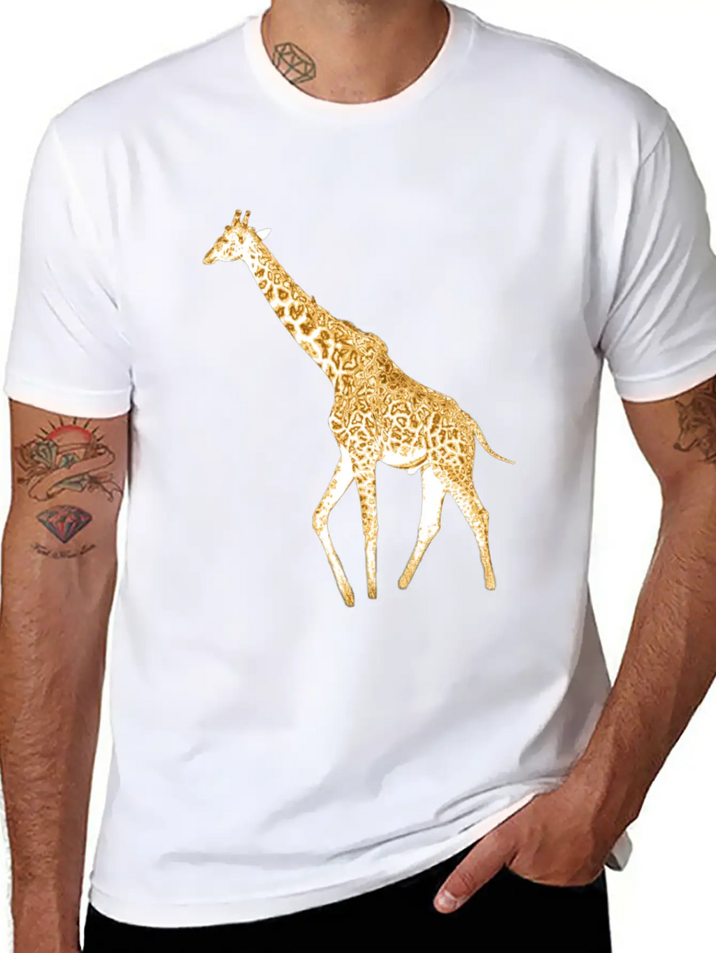 Golden Giraffe Basic Graphic T-Shirt – Daily Comfort In Soft Cotton