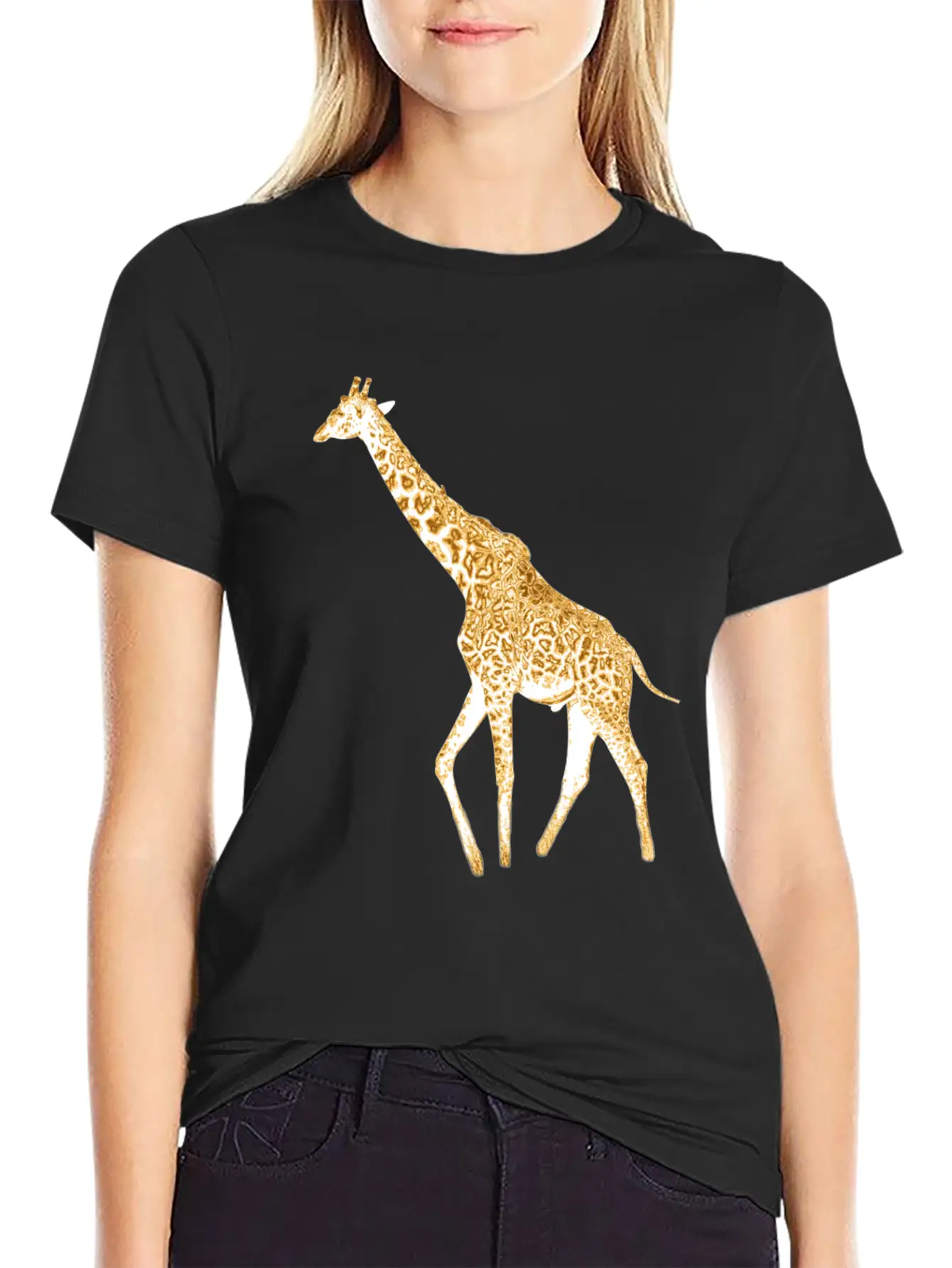 Golden Giraffe Basic Graphic T-Shirt – Daily Comfort In Soft Cotton