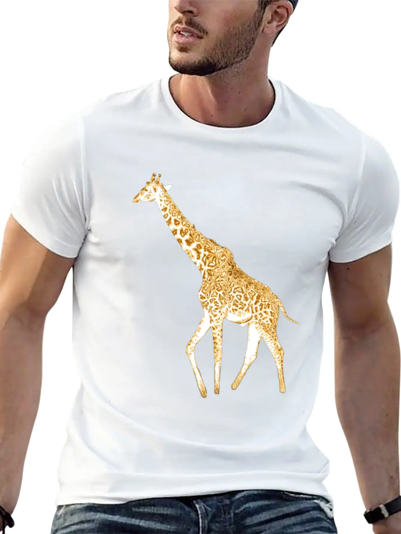 Golden Giraffe Basic Graphic T-Shirt – Daily Comfort In Soft Cotton