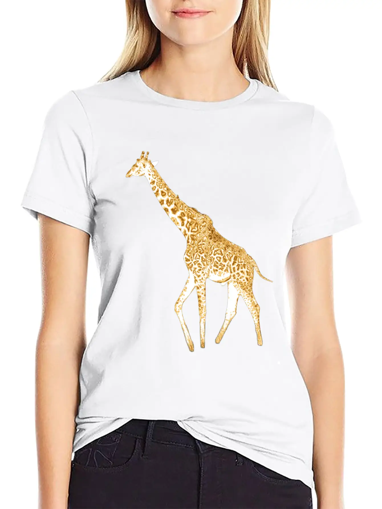 Golden Giraffe Basic Graphic T-Shirt – Daily Comfort In Soft Cotton