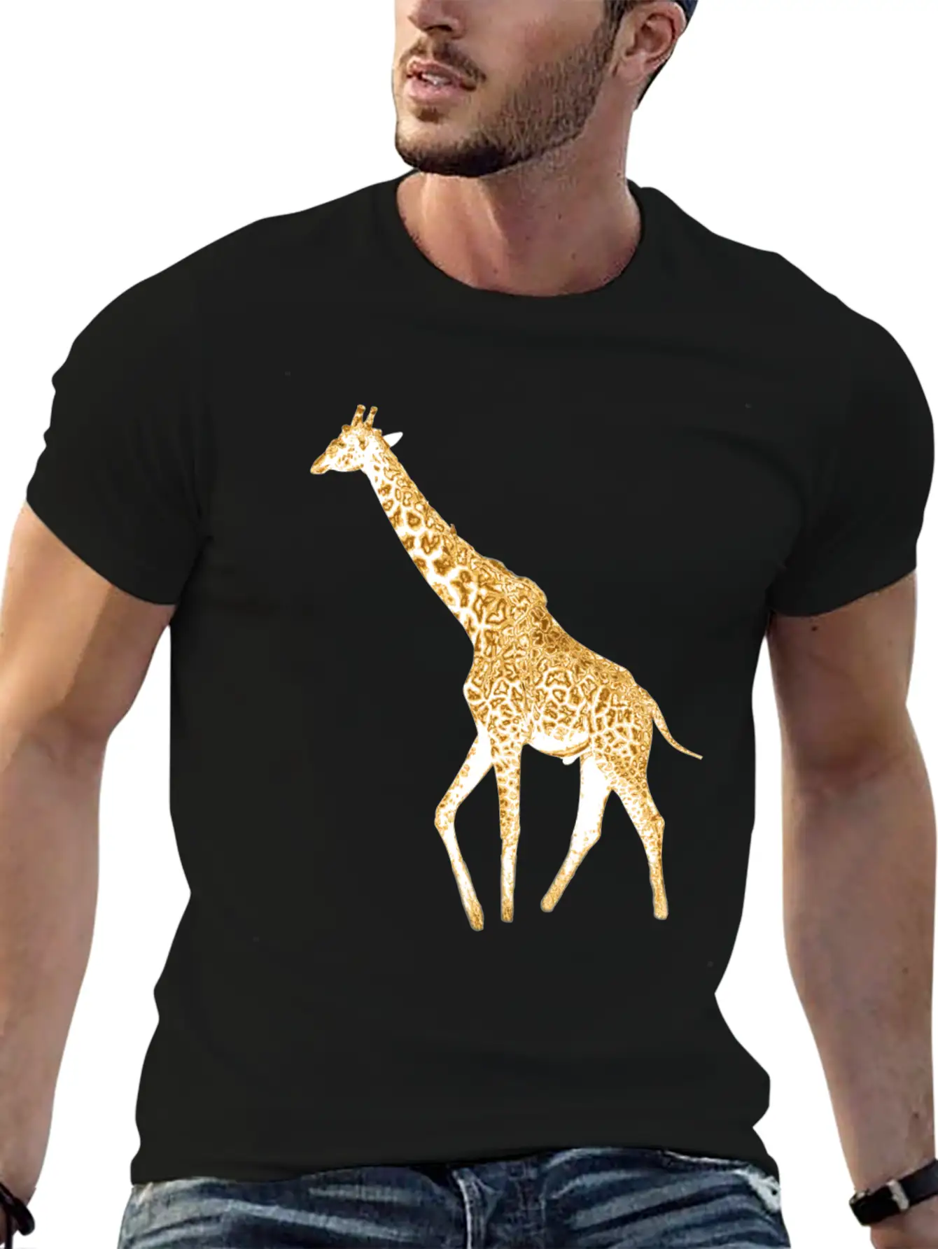 Golden Giraffe Basic Graphic T-Shirt – Daily Comfort In Soft Cotton