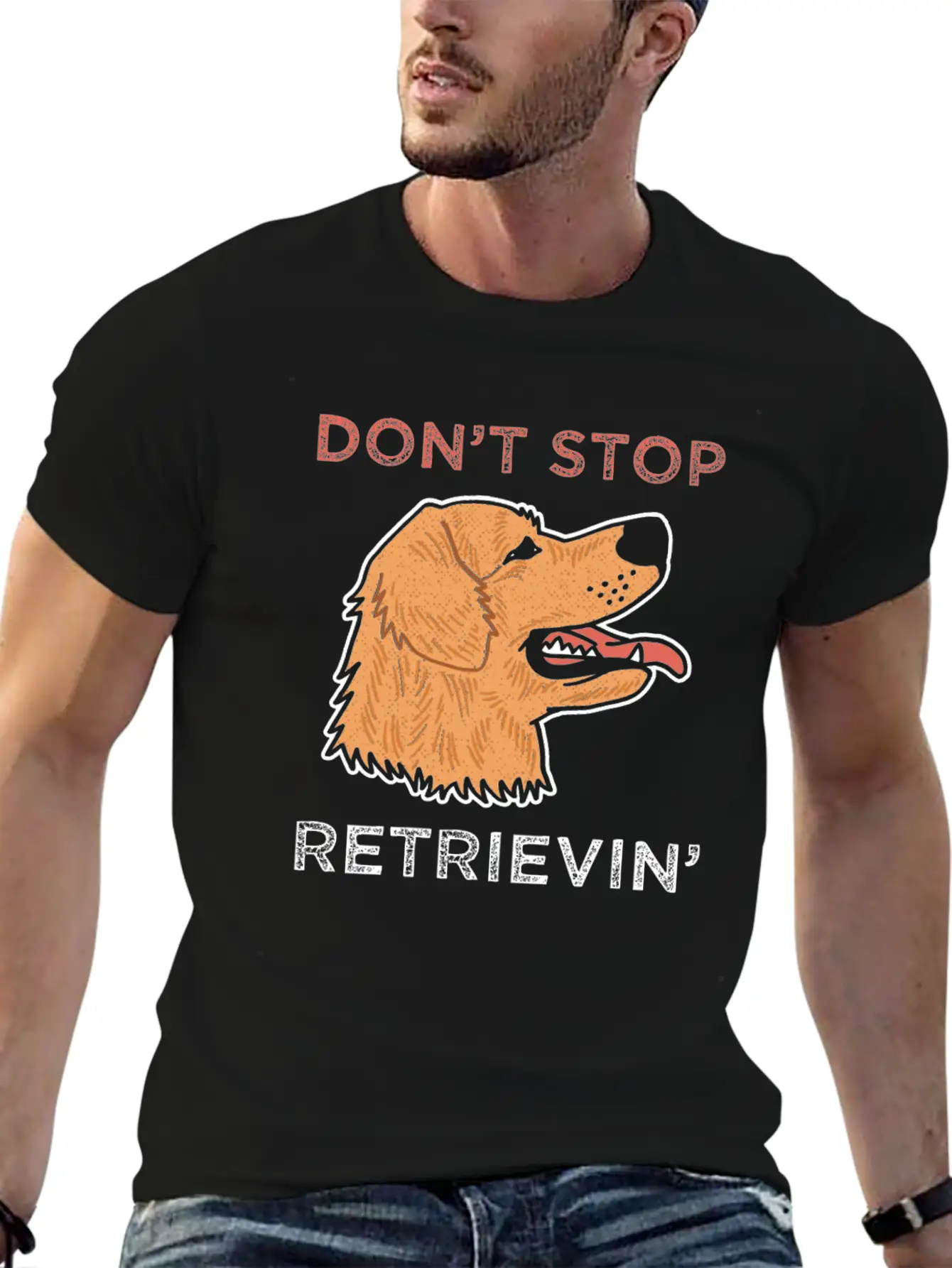 Golden Retriever Dog Breathable Soft Cotton T-Shirt – Timeless Casual Look
