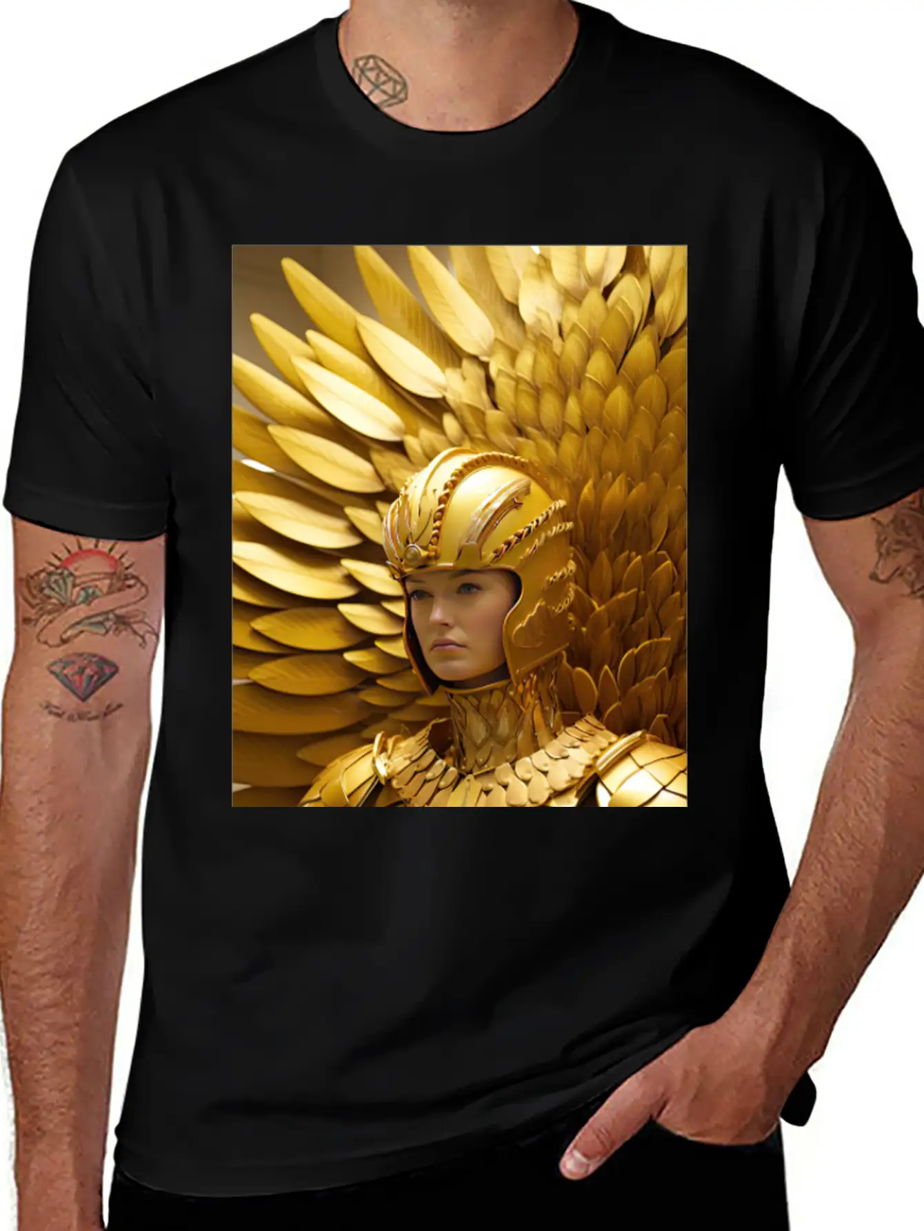 Golden Valor: The Resolute Warrior Stylish Everyday T-Shirt – Unisex Basic Cotton Tee