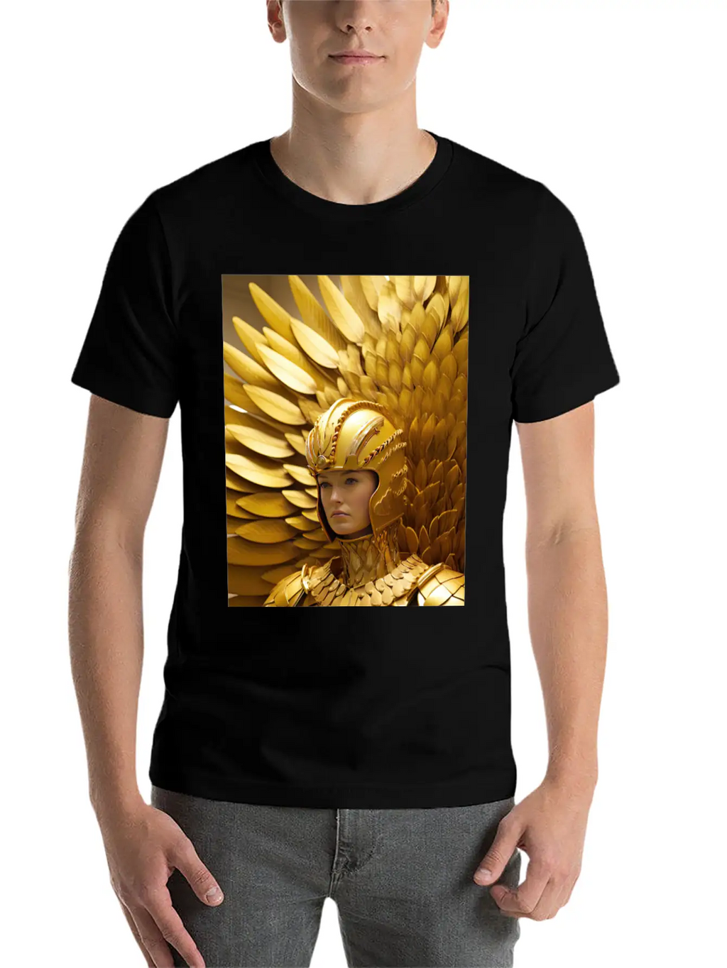 Golden Valor: The Resolute Warrior Stylish Everyday T-Shirt – Unisex Basic Cotton Tee