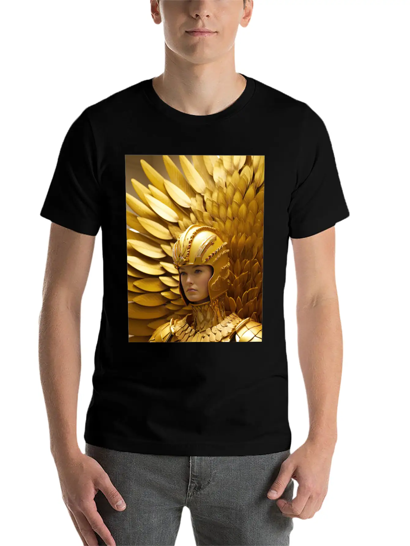 Golden Valor: The Resolute Warrior Stylish Everyday T-Shirt – Unisex Basic Cotton Tee