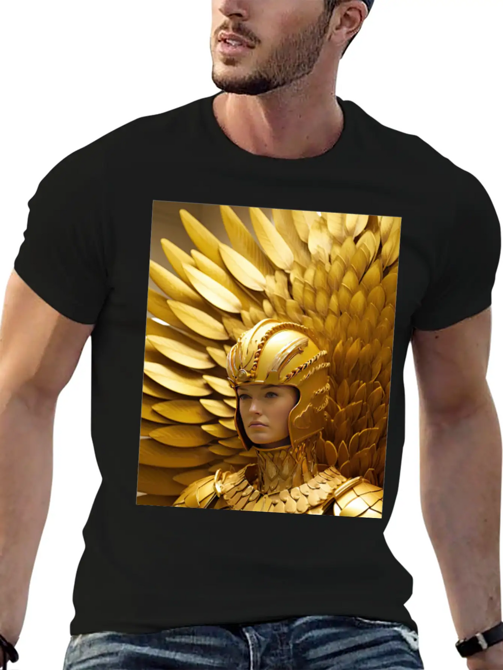 Golden Valor: The Resolute Warrior Stylish Everyday T-Shirt – Unisex Basic Cotton Tee