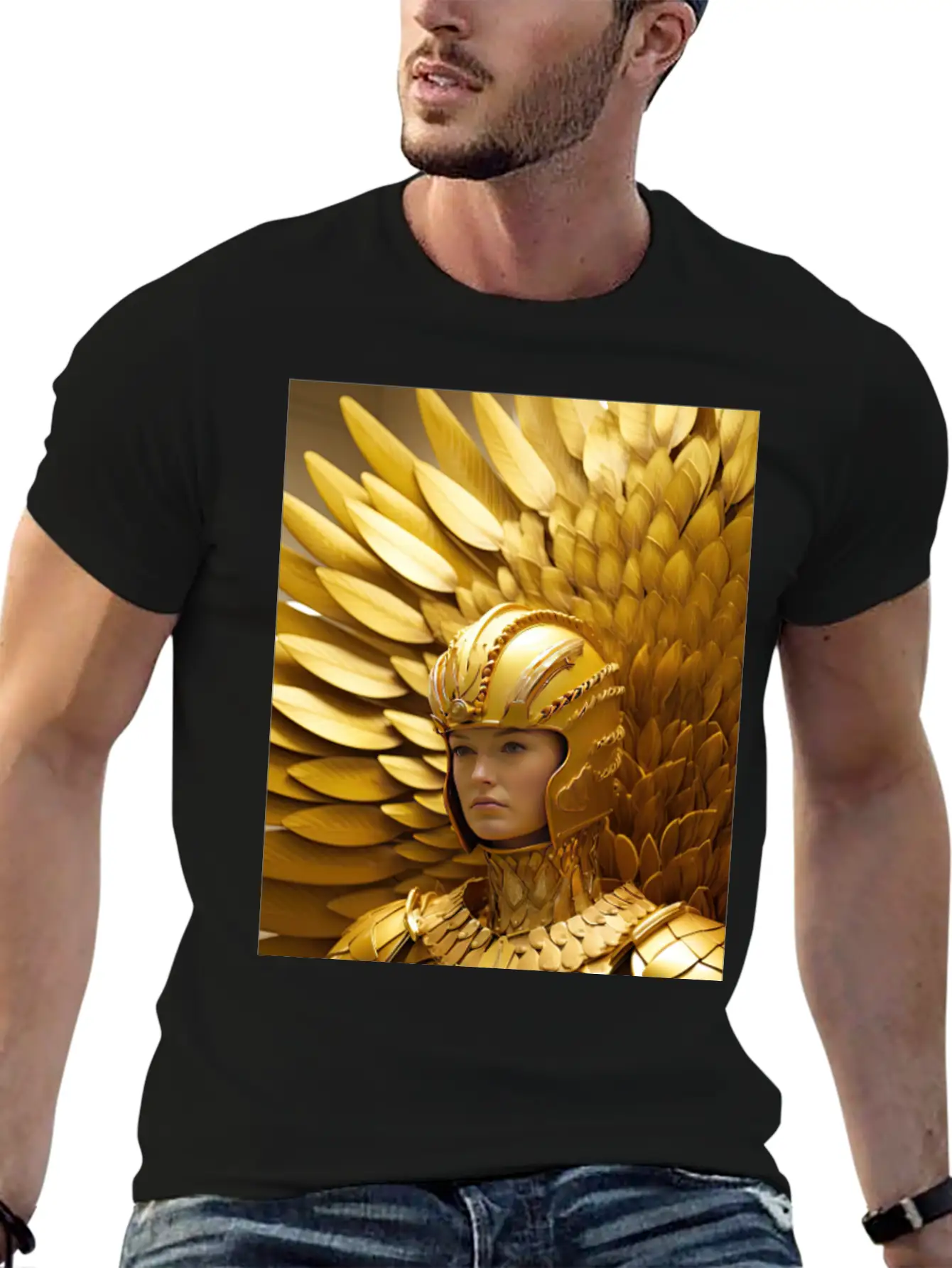 Golden Valor: The Resolute Warrior Stylish Everyday T-Shirt – Unisex Basic Cotton Tee