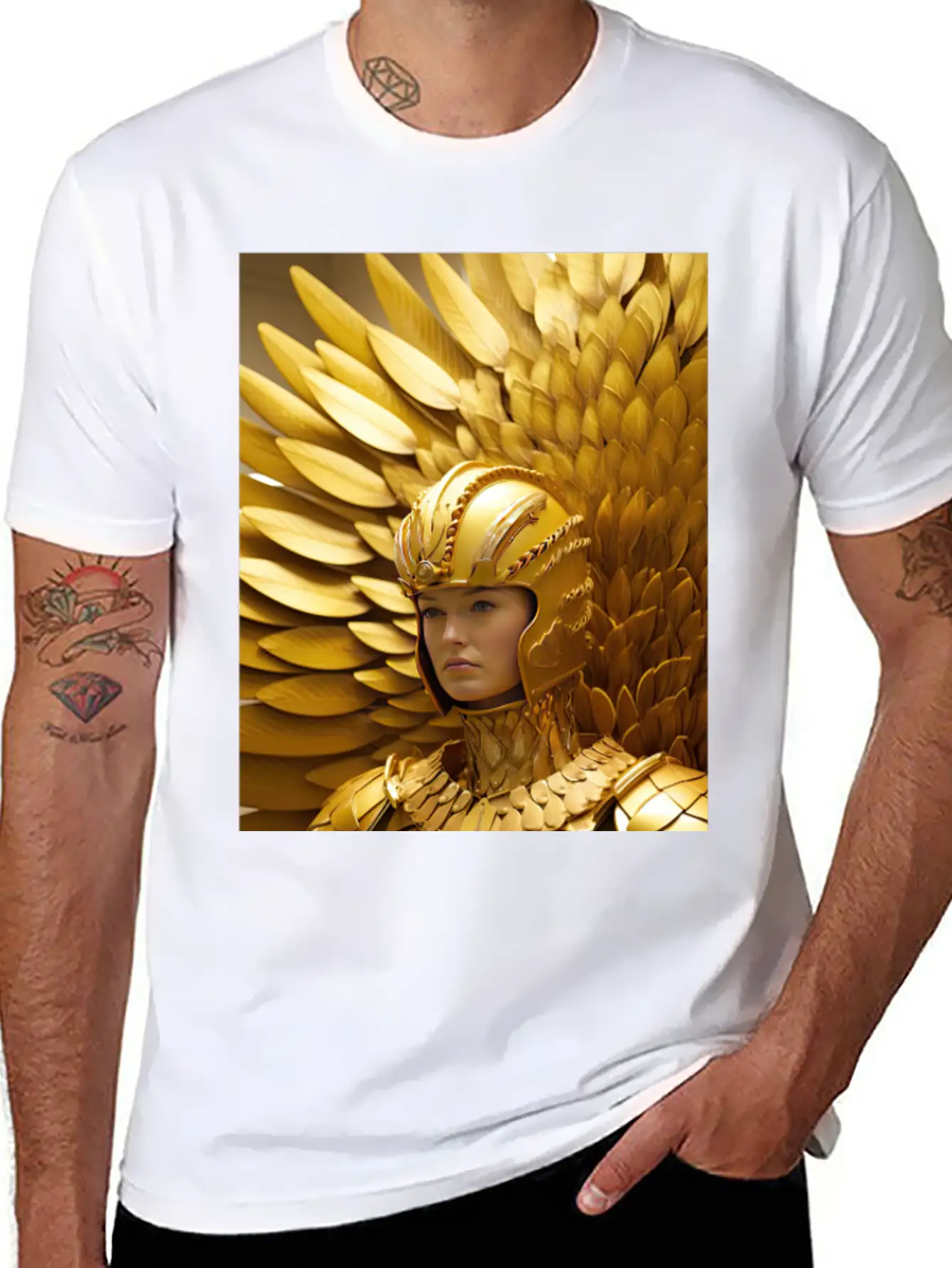 Golden Valor: The Resolute Warrior Stylish Everyday T-Shirt – Unisex Basic Cotton Tee