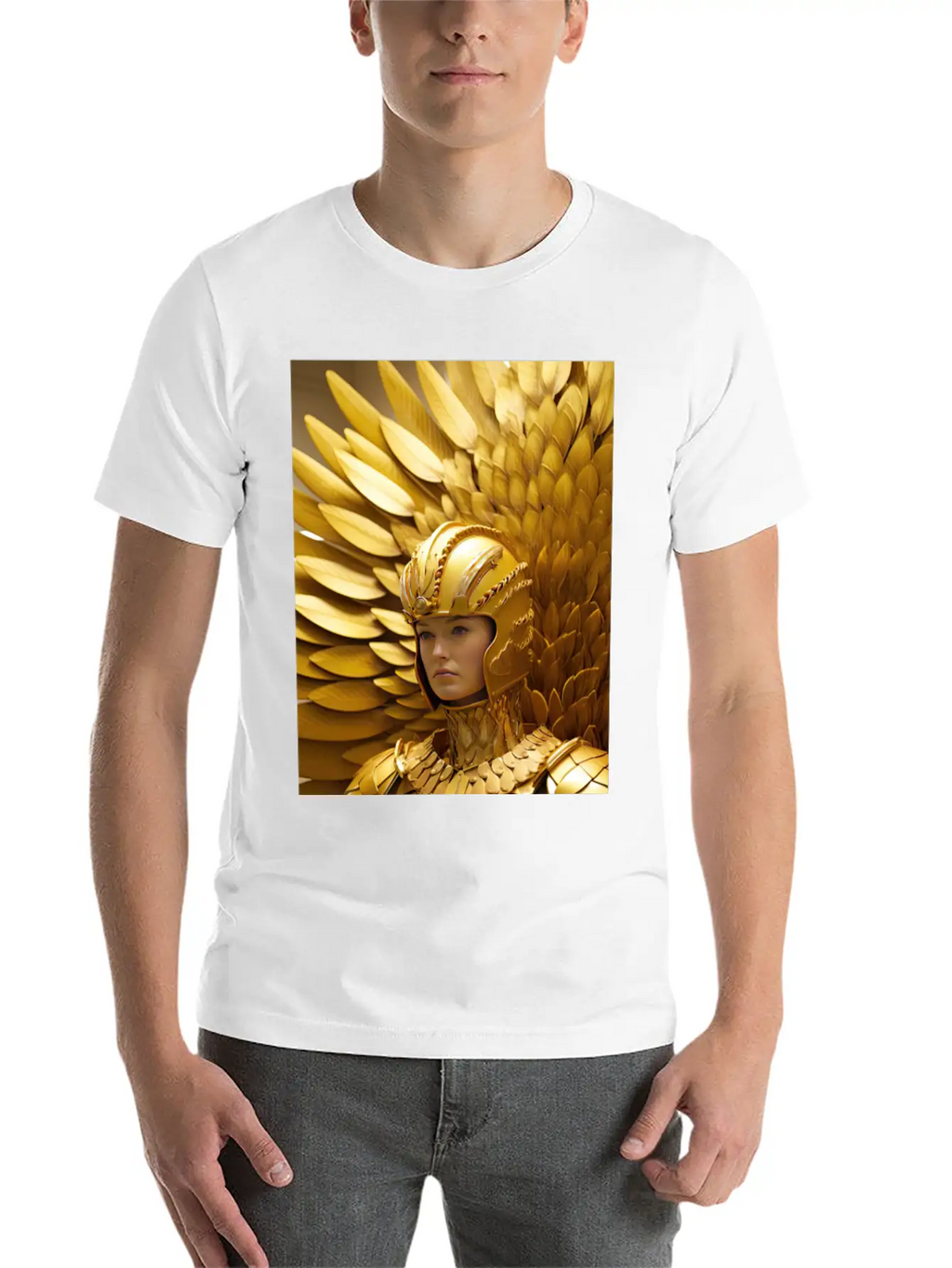 Golden Valor: The Resolute Warrior Stylish Everyday T-Shirt – Unisex Basic Cotton Tee