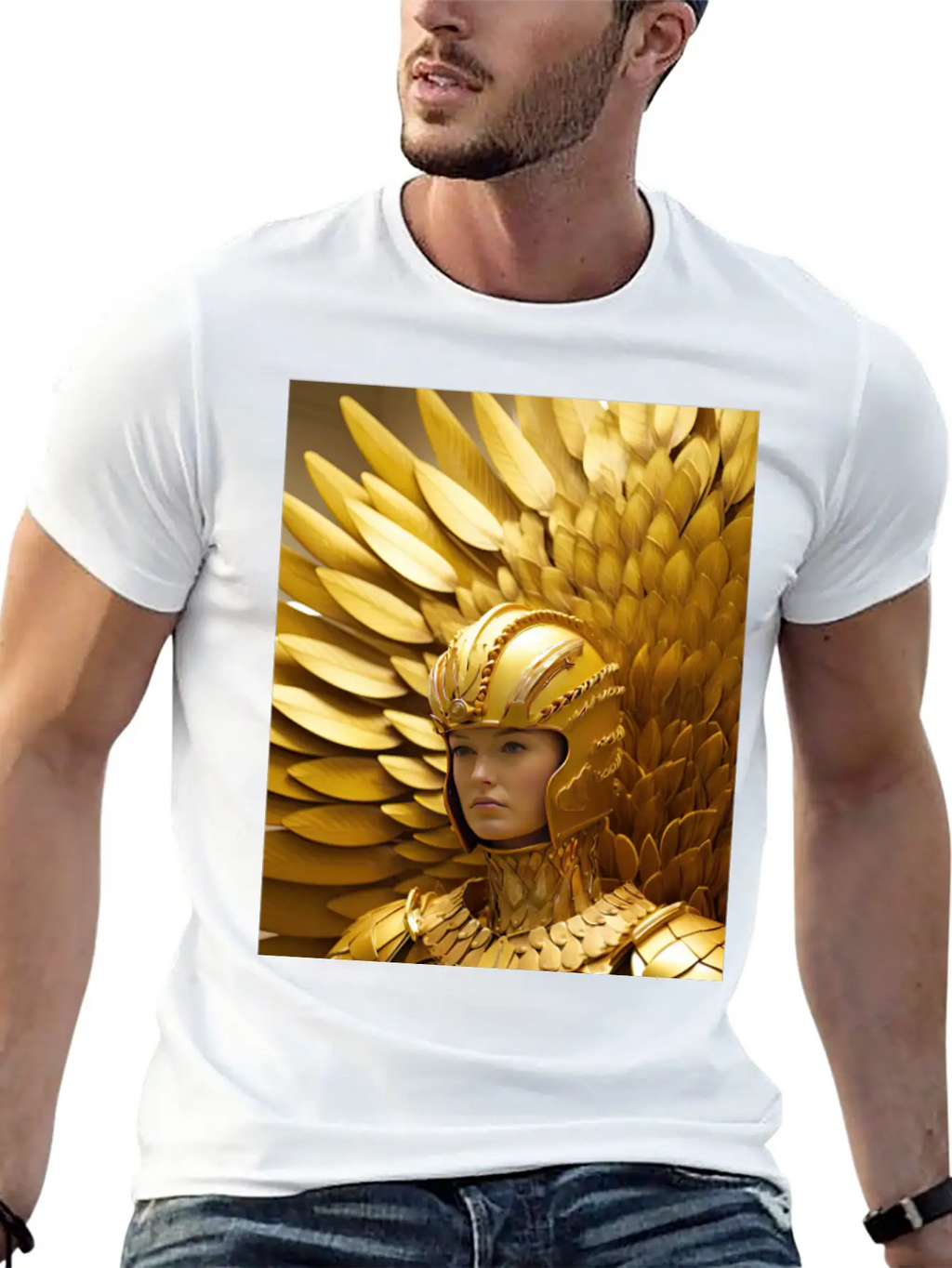 Golden Valor: The Resolute Warrior Stylish Everyday T-Shirt – Unisex Basic Cotton Tee