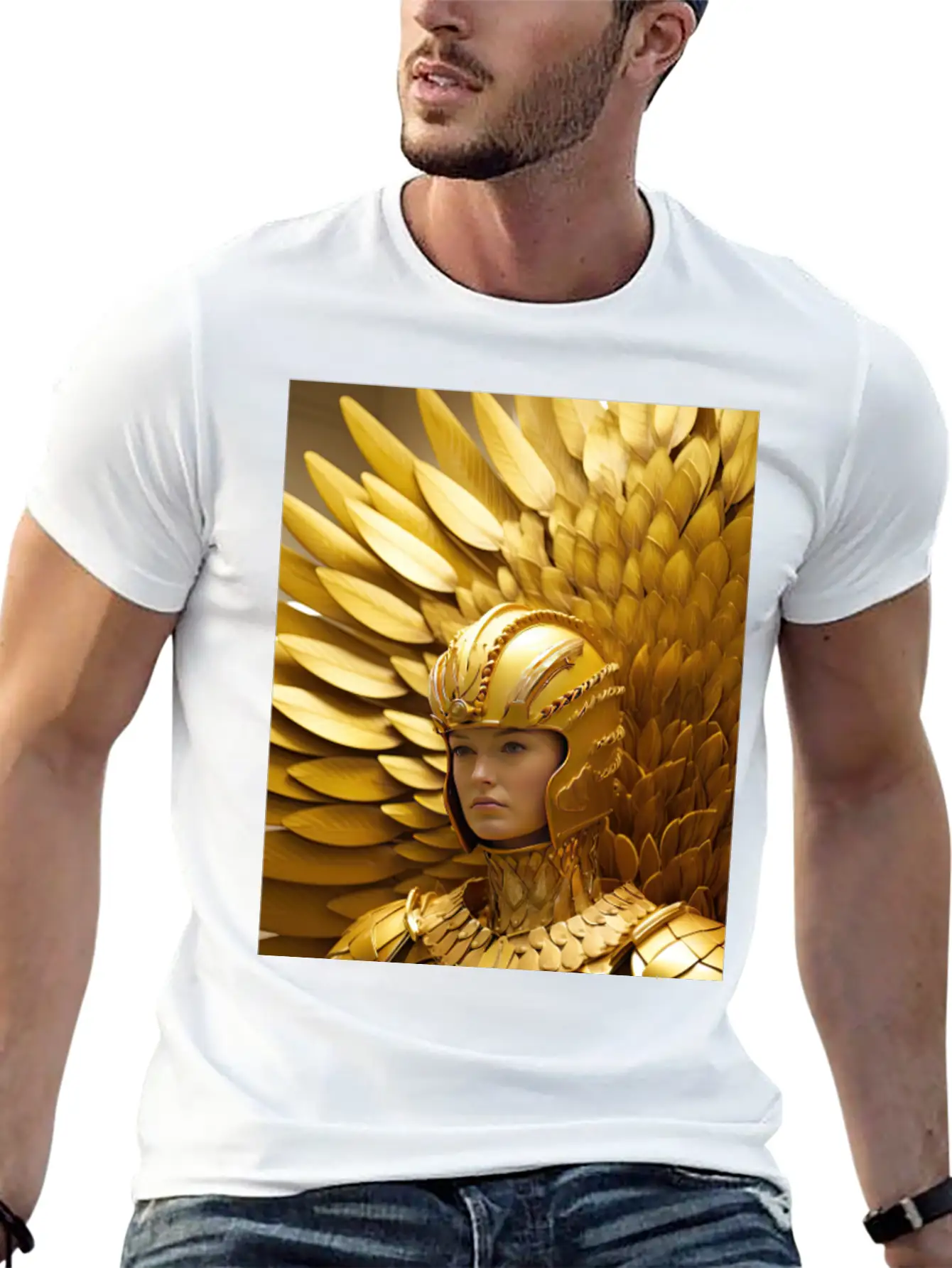 Golden Valor: The Resolute Warrior Stylish Everyday T-Shirt – Unisex Basic Cotton Tee