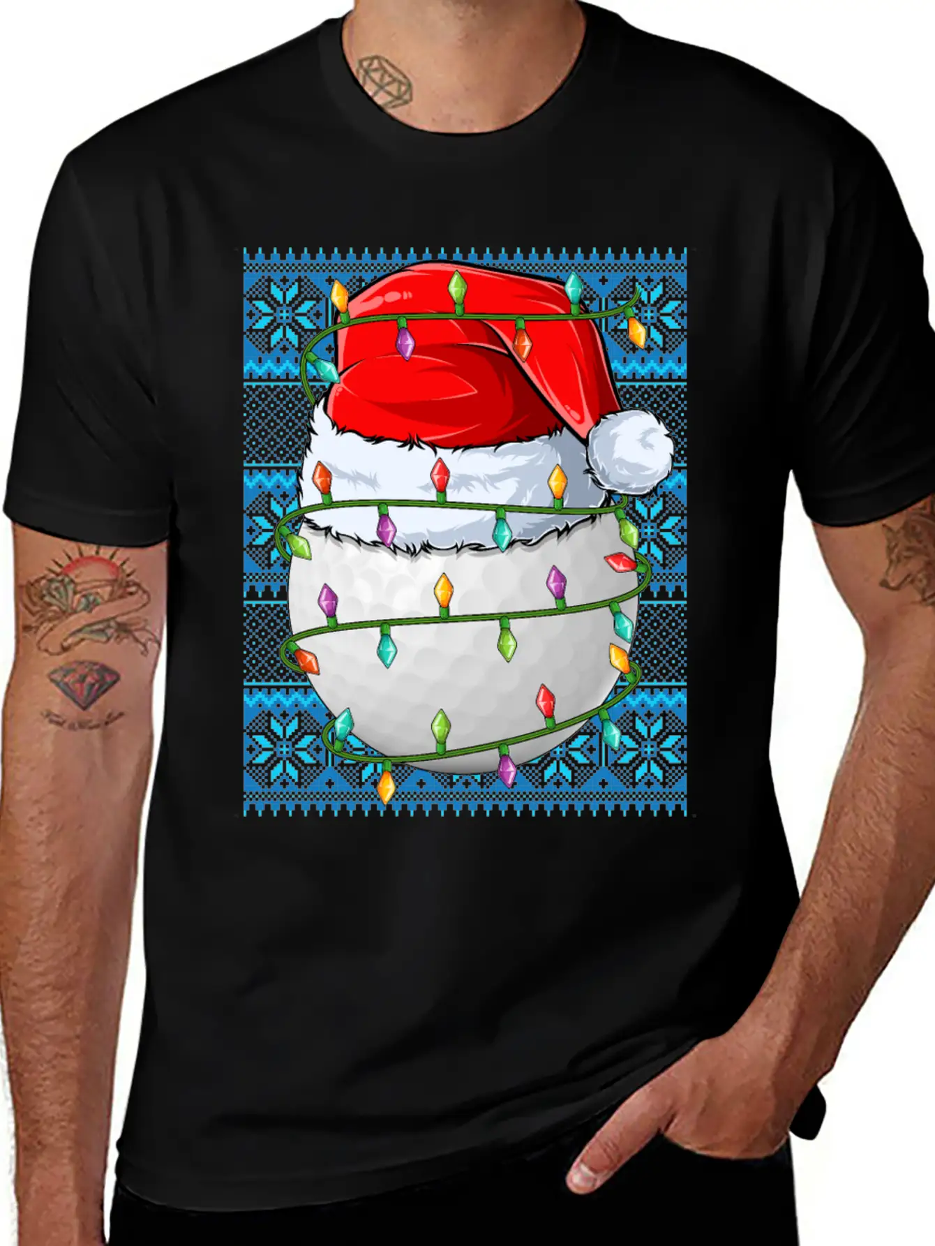 Golf Ball Christmas Lights Unisex Casual T-Shirt – Clean Design For Daily Comfort