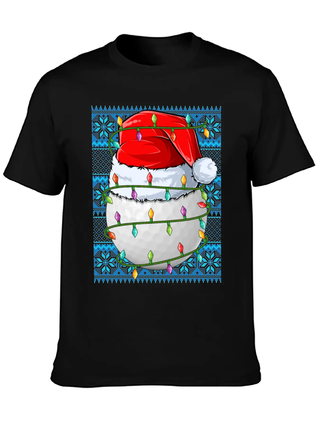 Golf Ball Christmas Lights Unisex Casual T-Shirt – Clean Design For Daily Comfort