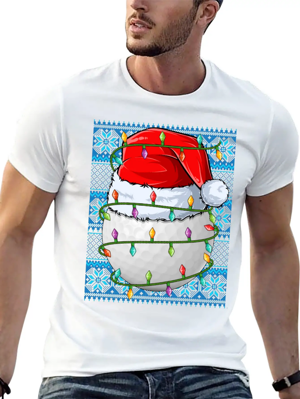 Golf Ball Christmas Lights Unisex Casual T-Shirt – Clean Design For Daily Comfort