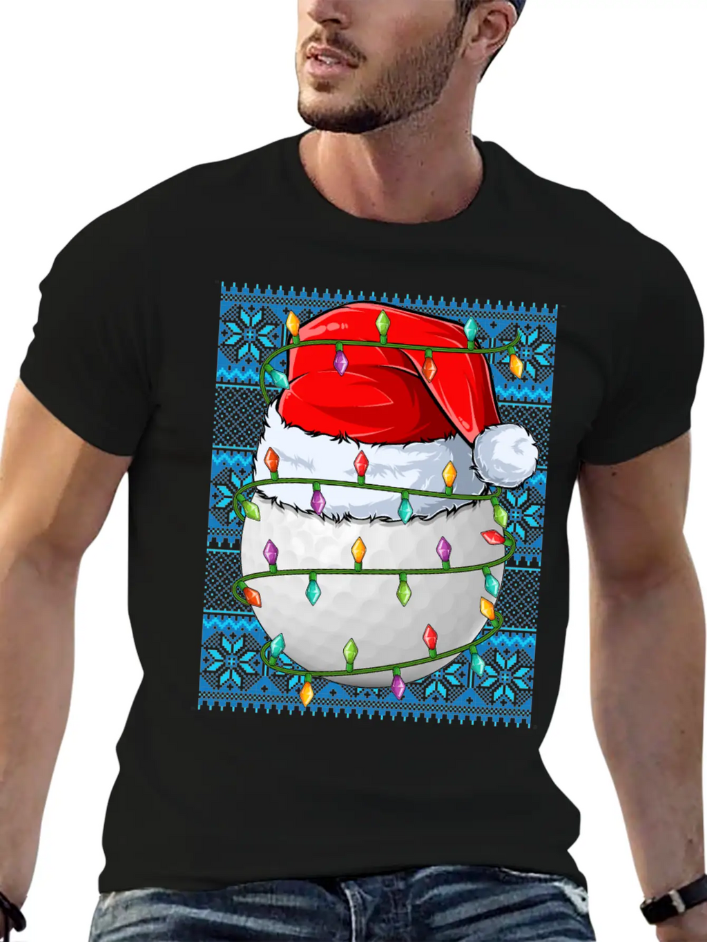 Golf Ball Christmas Lights Unisex Casual T-Shirt – Clean Design For Daily Comfort