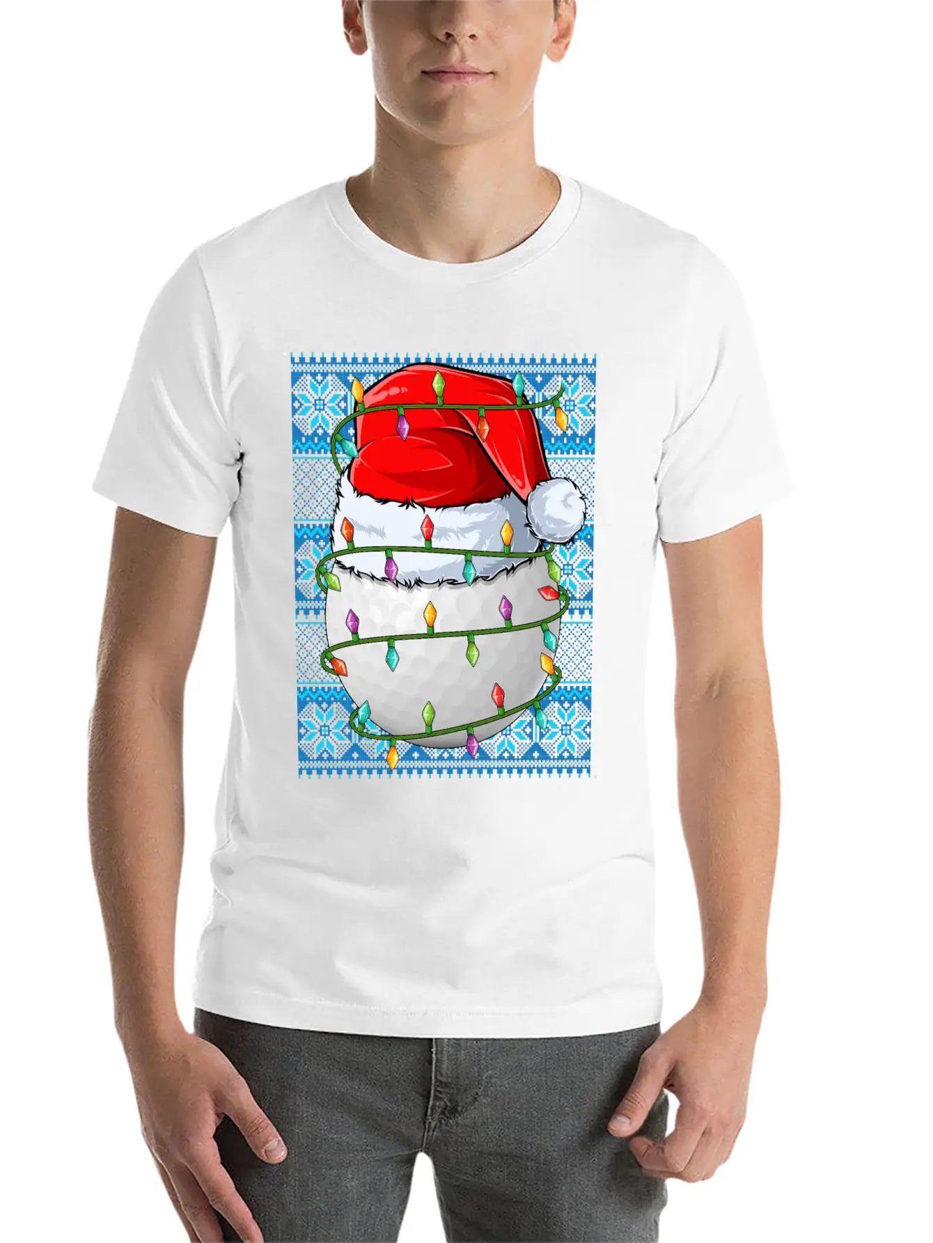 Golf Ball Christmas Lights Unisex Casual T-Shirt – Clean Design For Daily Comfort