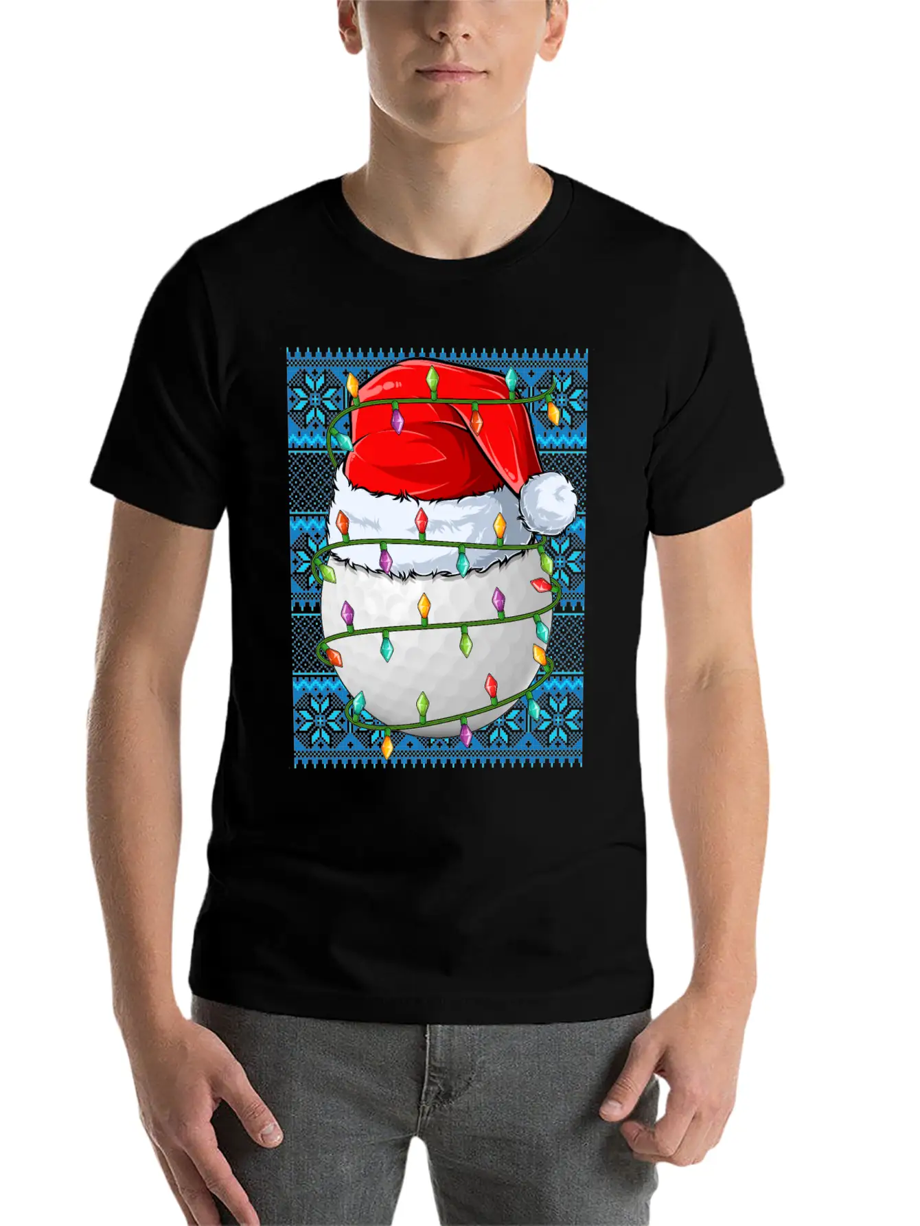 Golf Ball Christmas Lights Unisex Casual T-Shirt – Clean Design For Daily Comfort