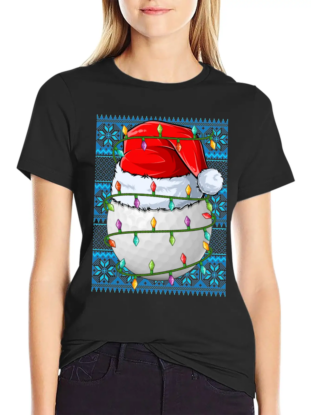 Golf Ball Christmas Lights Unisex Casual T-Shirt – Clean Design For Daily Comfort