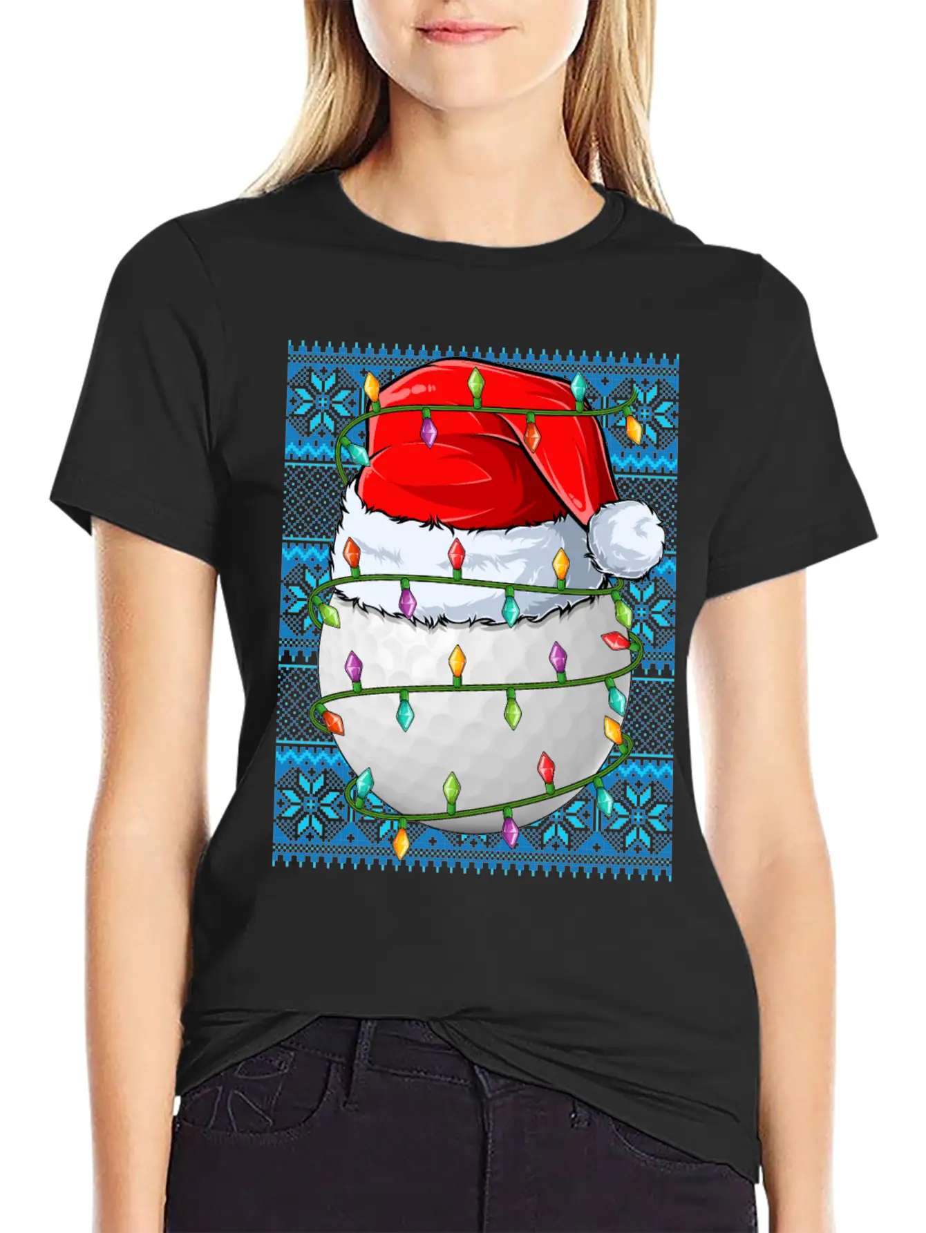 Golf Ball Christmas Lights Unisex Casual T-Shirt – Clean Design For Daily Comfort