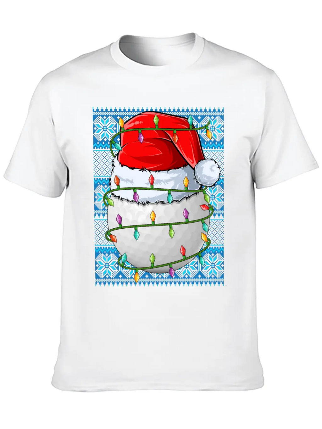Golf Ball Christmas Lights Unisex Casual T-Shirt – Clean Design For Daily Comfort