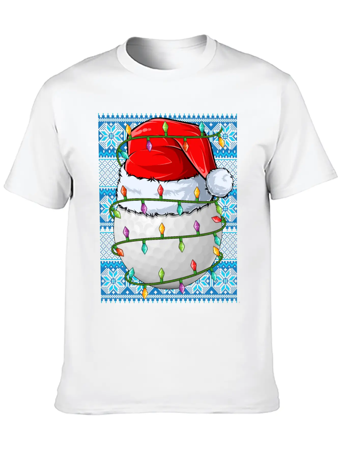 Golf Ball Christmas Lights Unisex Casual T-Shirt – Clean Design For Daily Comfort